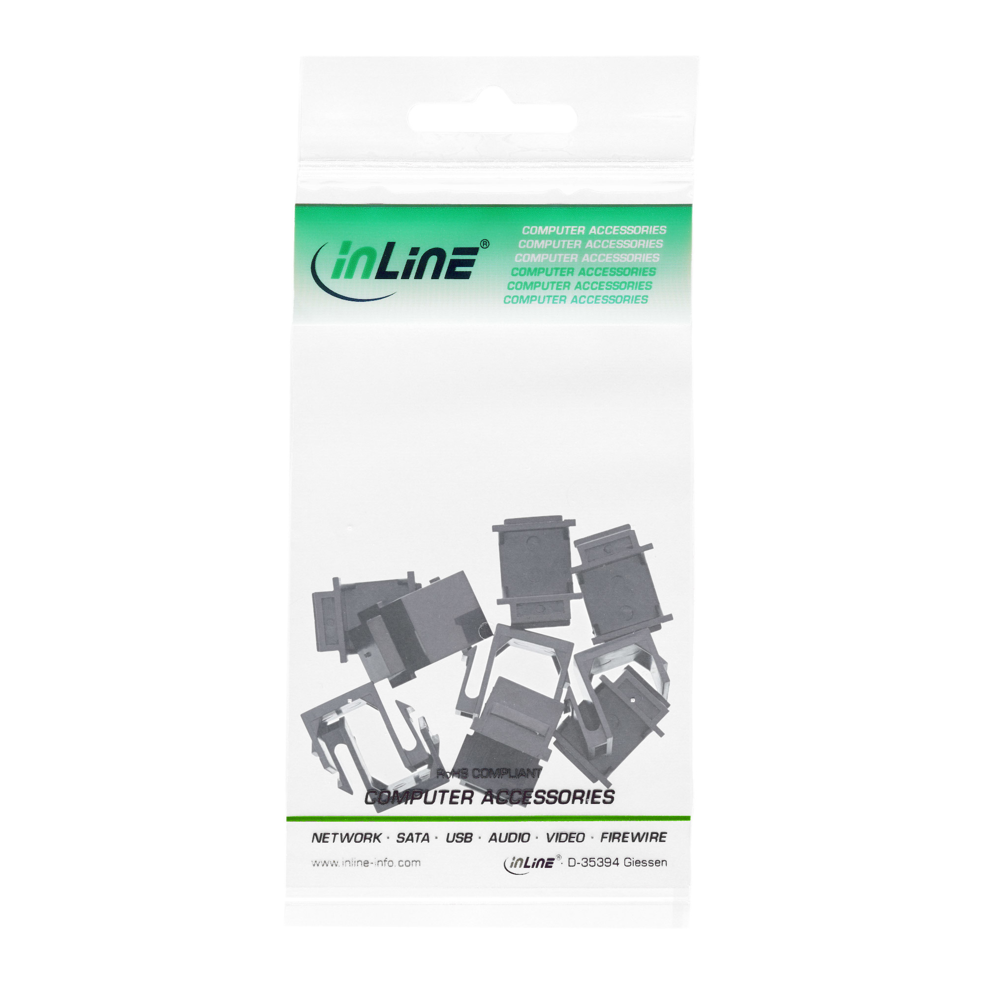 InLine Keystone SNAP-In blind cover for module slot, black, 10 pcs.