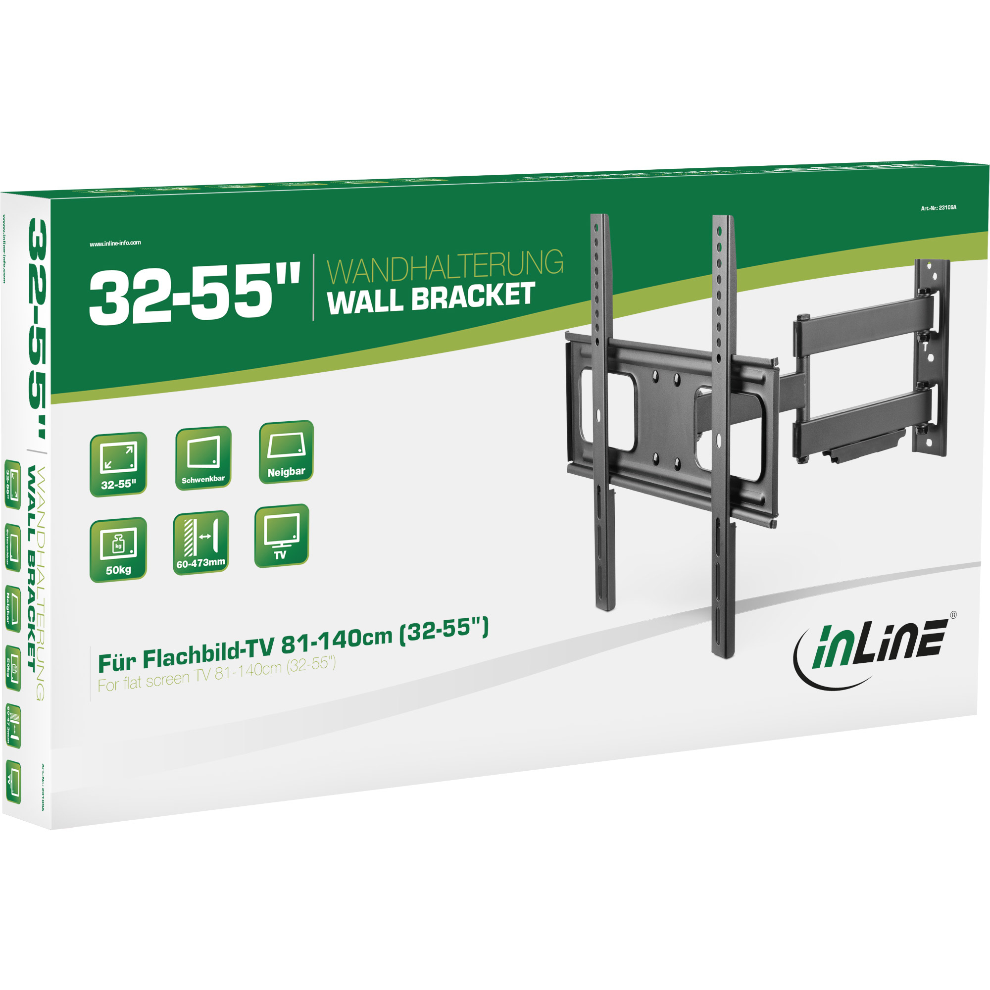 InLine Wall Bracket for Display 81-140cm 32-55 max. 50kg