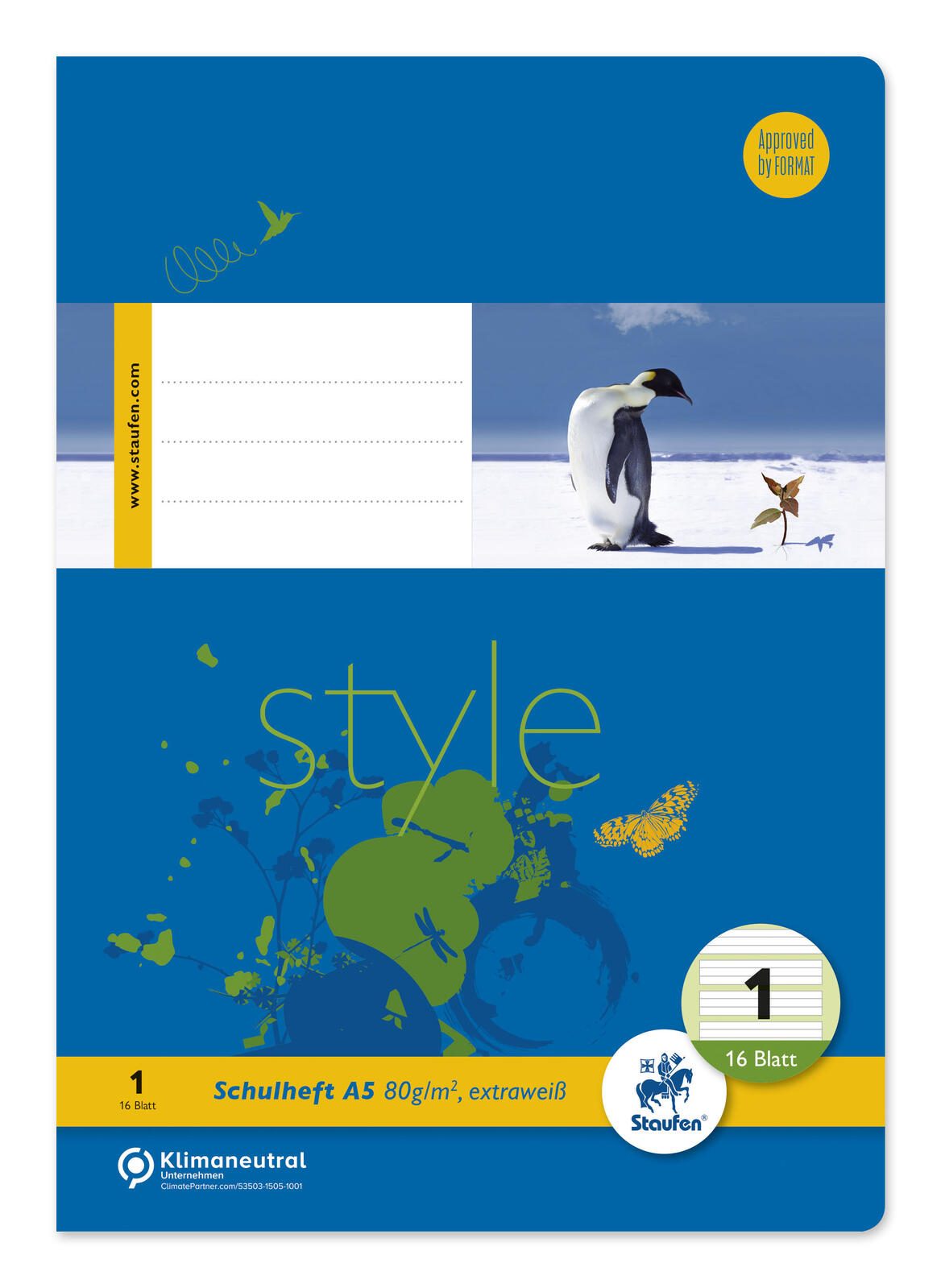 Staufen Schulhefte Style Lineatur 1 1. Schuljahr liniert Rand rundum