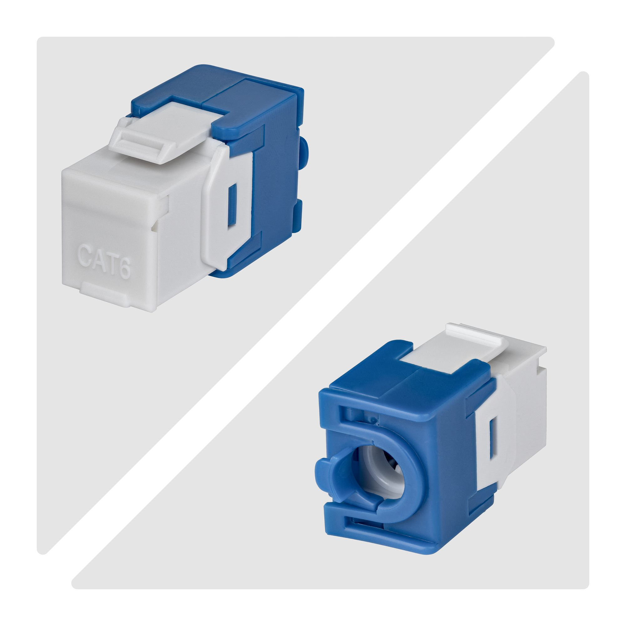 StarTech.com Cat6 Keystone Jack, 24-Pack RJ45 Ethernet Keystone Jacks, UTP Cat6 Wall Jack, 180-Degree Toolless, White
