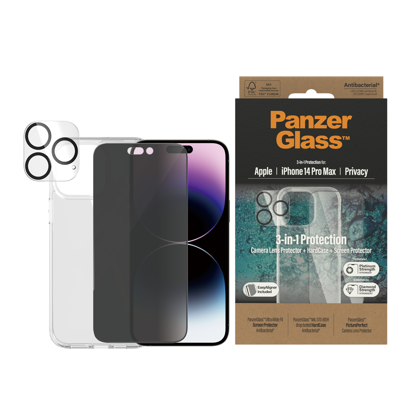 Protector iPhone 14 y iPhone 13 Pro Max PanzerGlass