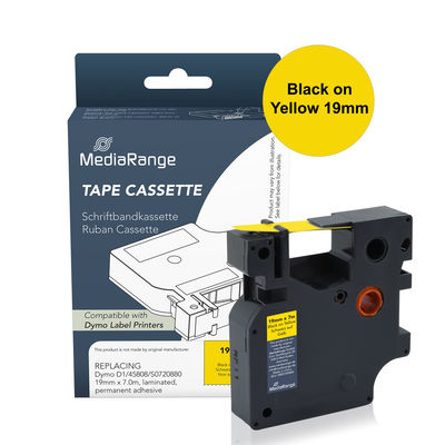 MediaRange MRDY45808 ruban d�tiquette Noir sur jaune D1