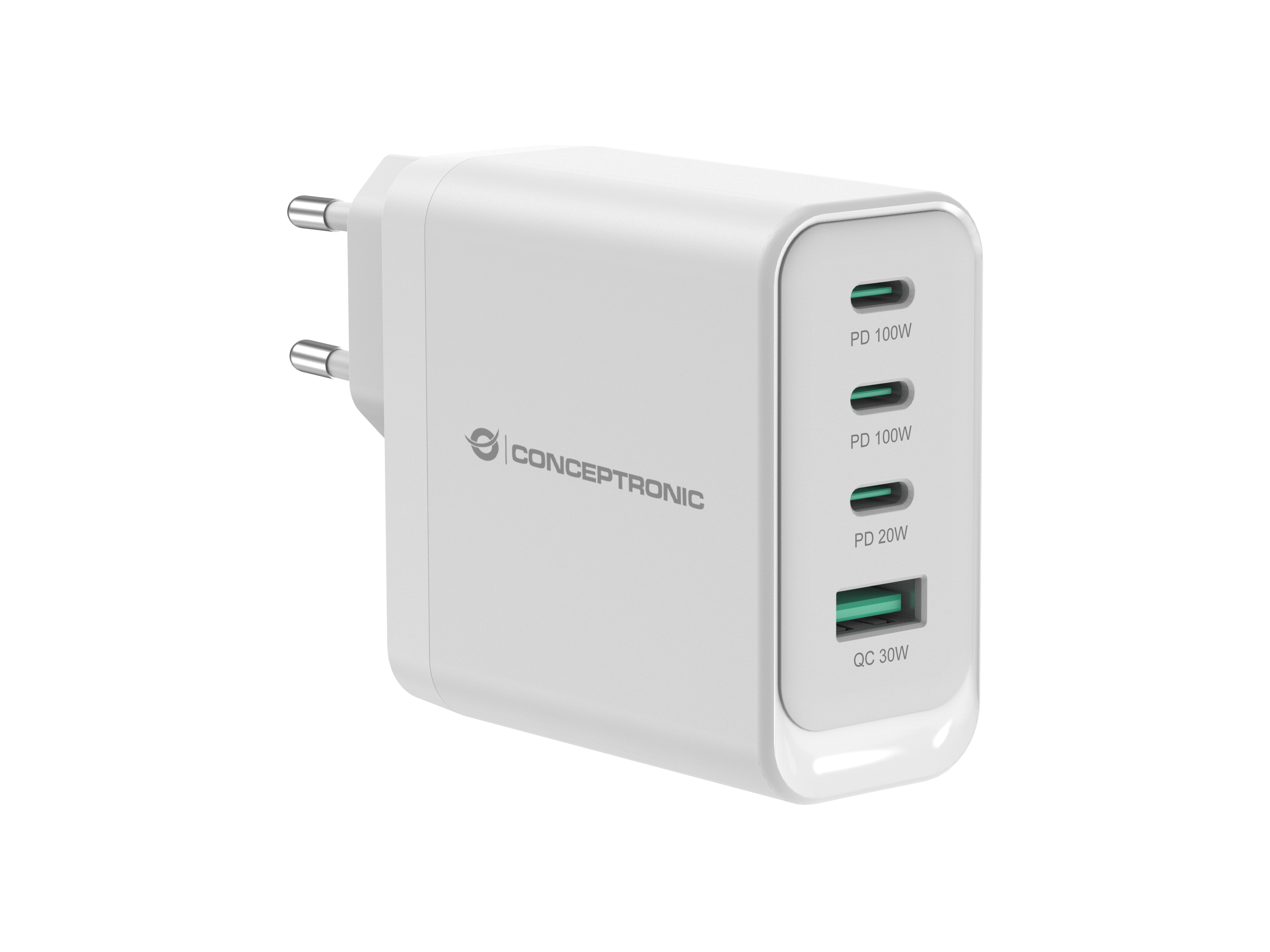 Conceptronic ALTHEA22W100 chargeur dappareils mobiles Universel Blanc Secteur Charge rapide Intrieure