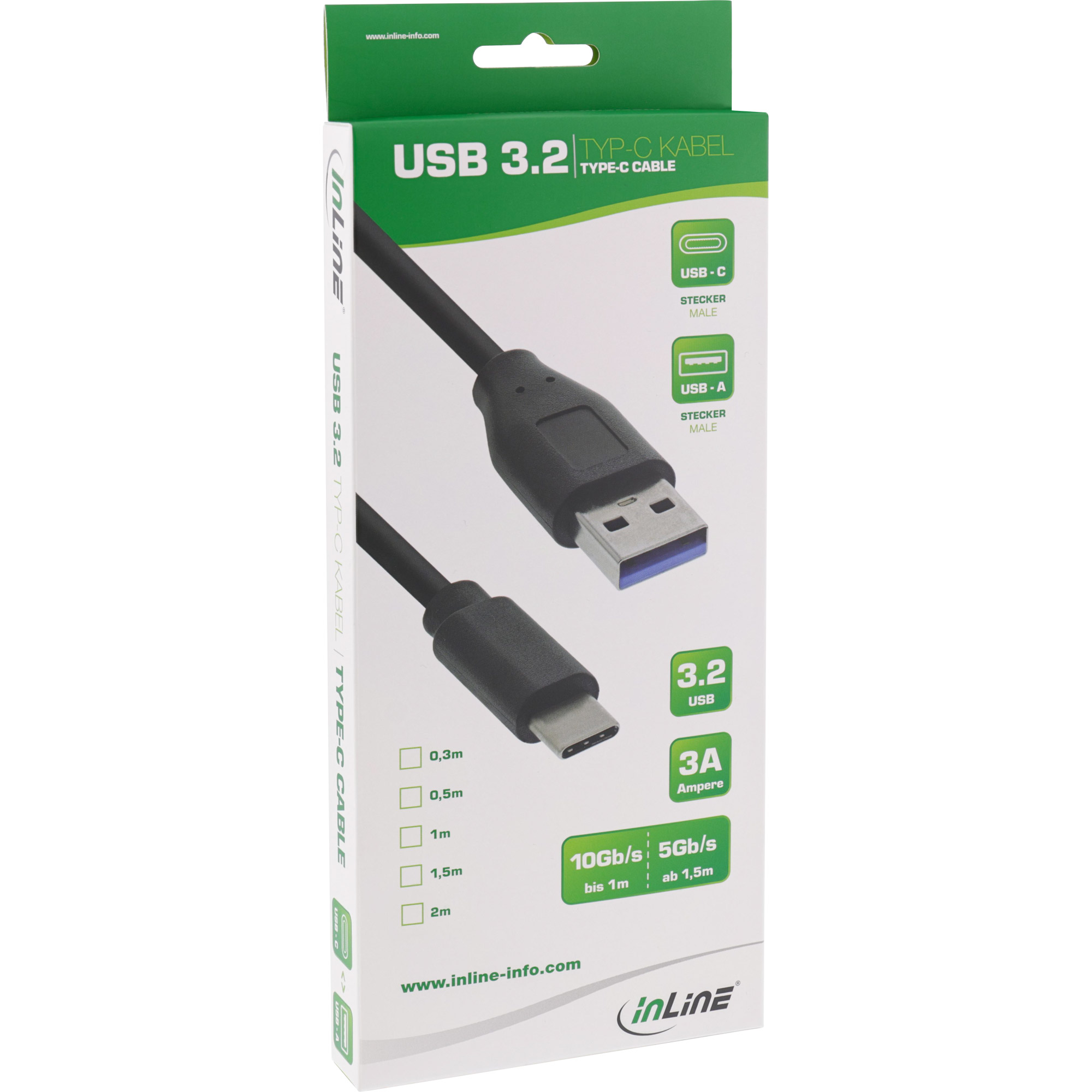INLINE InLine® USB 3.2 Gen.2 Adapter, USB-A Stecker auf USB-C