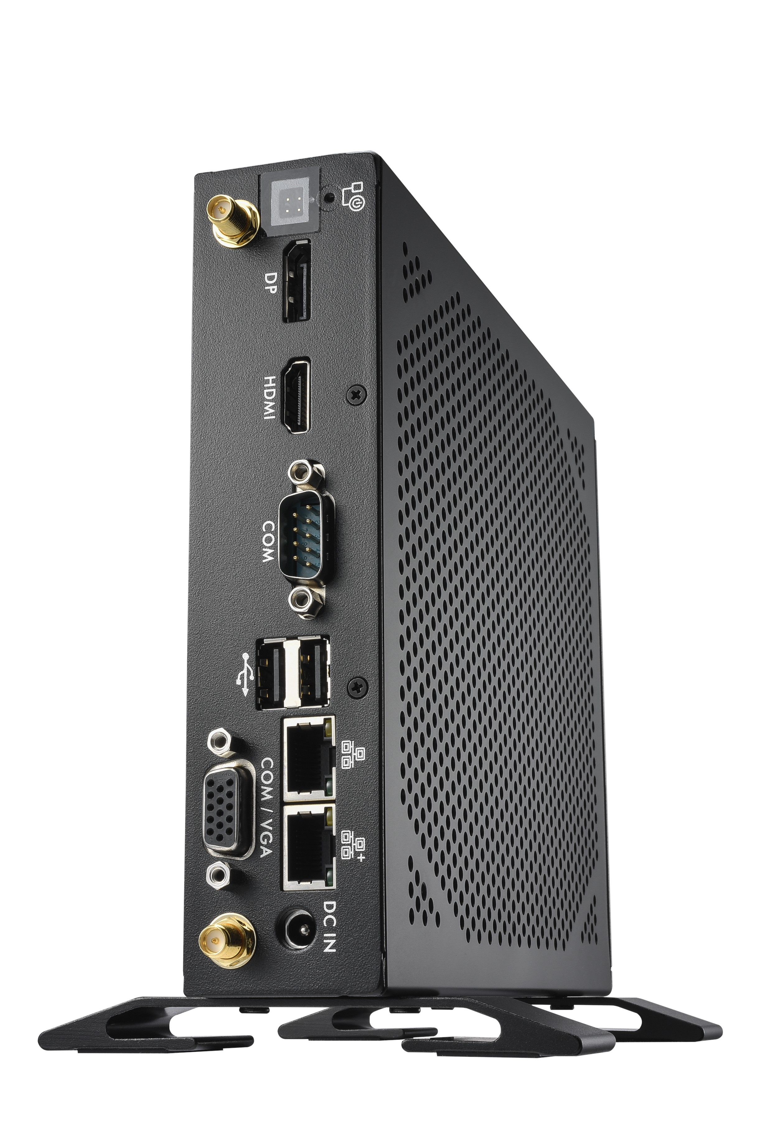 Shuttle XPC slim Barebone DS50U, Intel Celeron 7305, 2x LAN (1x 2.5Gbit ,1x 1Gbit), 1xCOM,1xHDMI,1xDP, 1x VGA, fanless, fonctionnement permanent 24/7