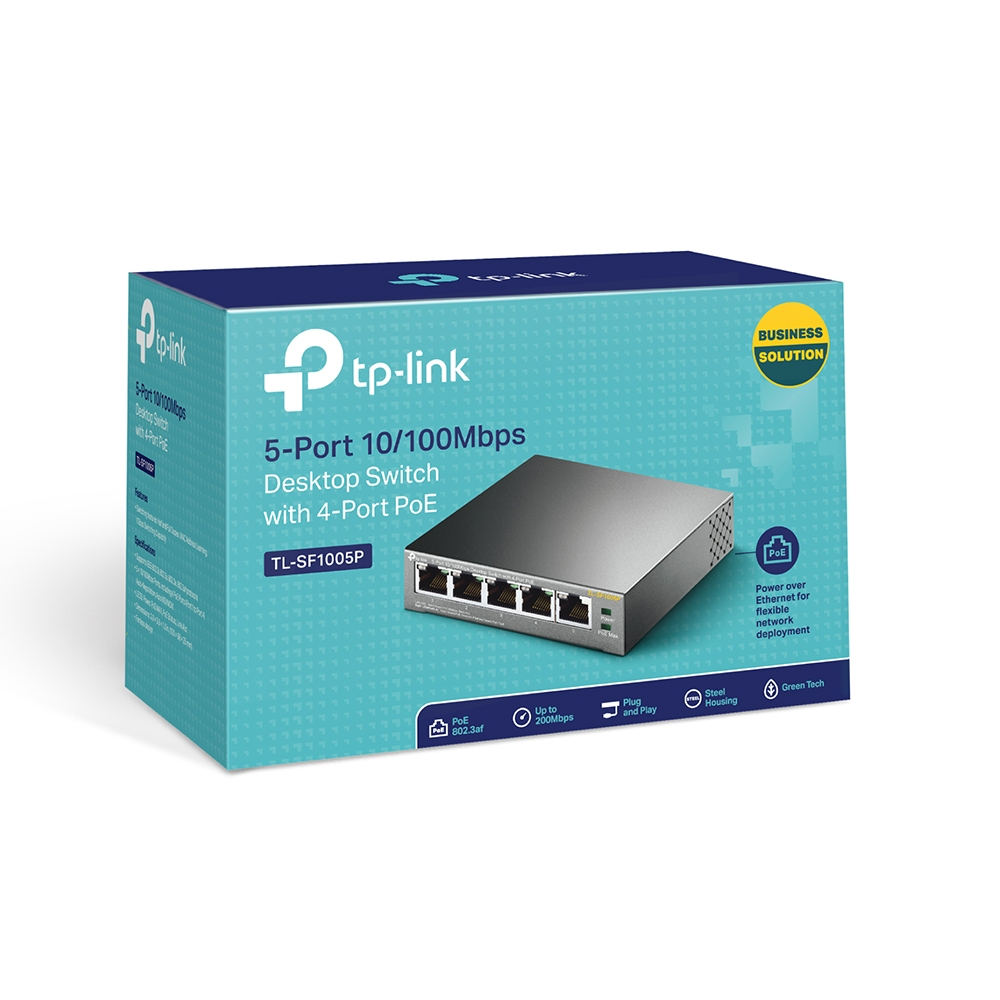 TP-LINK TL-SF1005P - Switch - unmanaged - 5 x 10/100 (4 PoE)