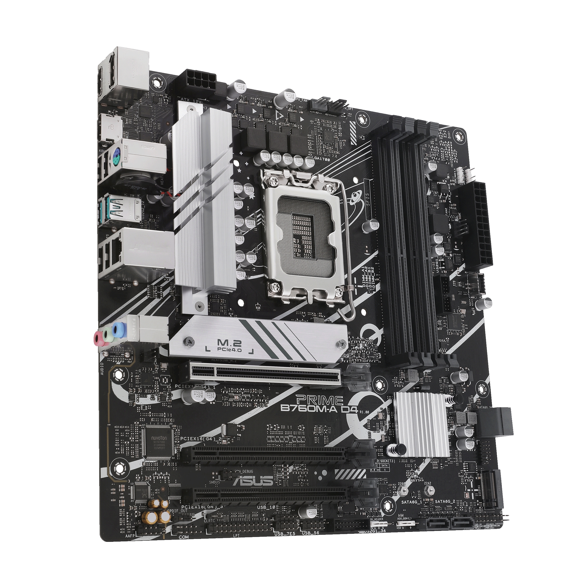 ASUS PRIME B760M-A D4 - Intel - LGA 1700 - Intel Celeron - Intel Core i3 - Intel Core i5 - Intel Core i7 - Intel Core i9,... - LGA 1700 - DDR4-SDRAM - 128 GB