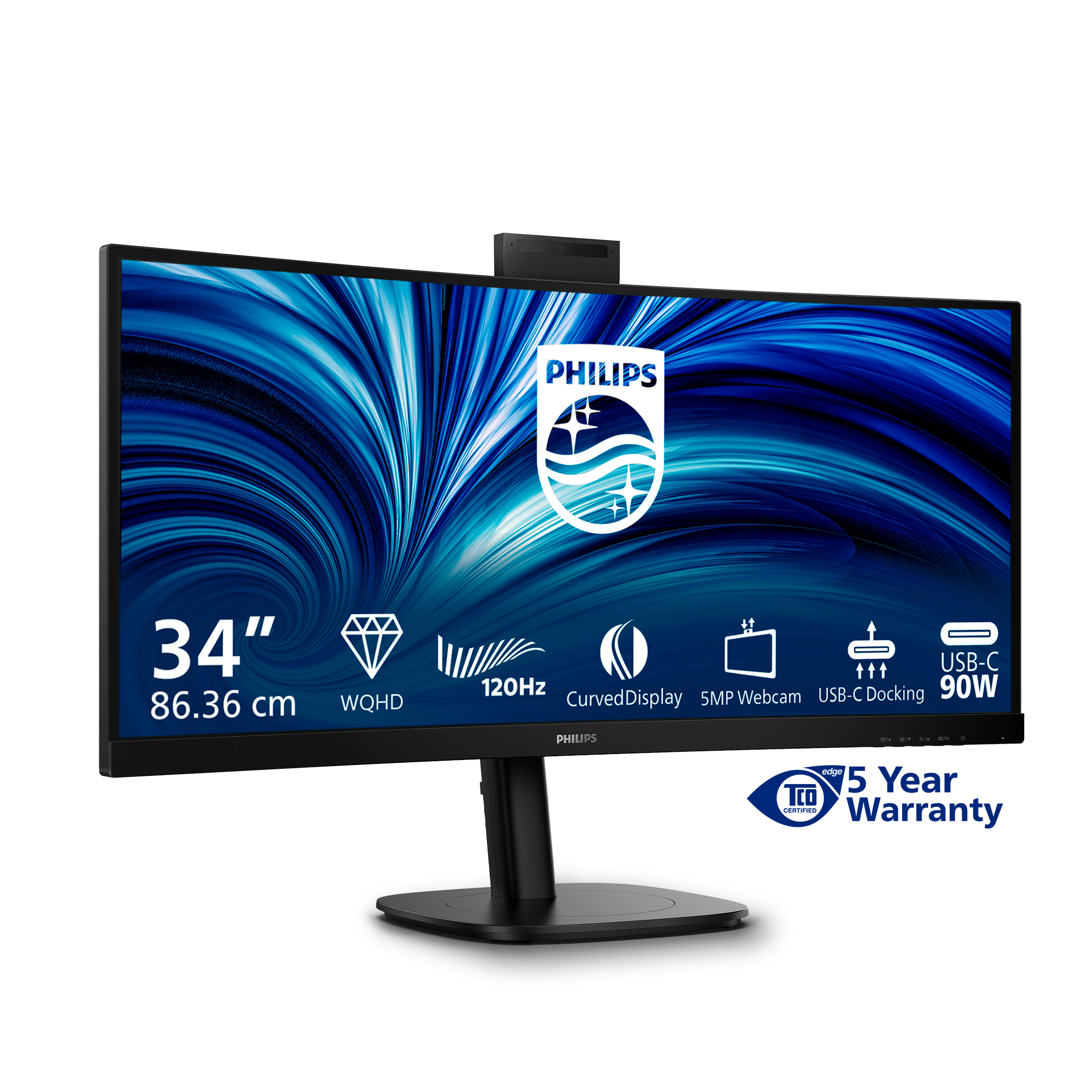 Philips 3000 series 34B2U3600CH/00 Monitor PC 86,4 cm (34) 3440 x 1440 Pixel Wide Quad HD LCD Nero