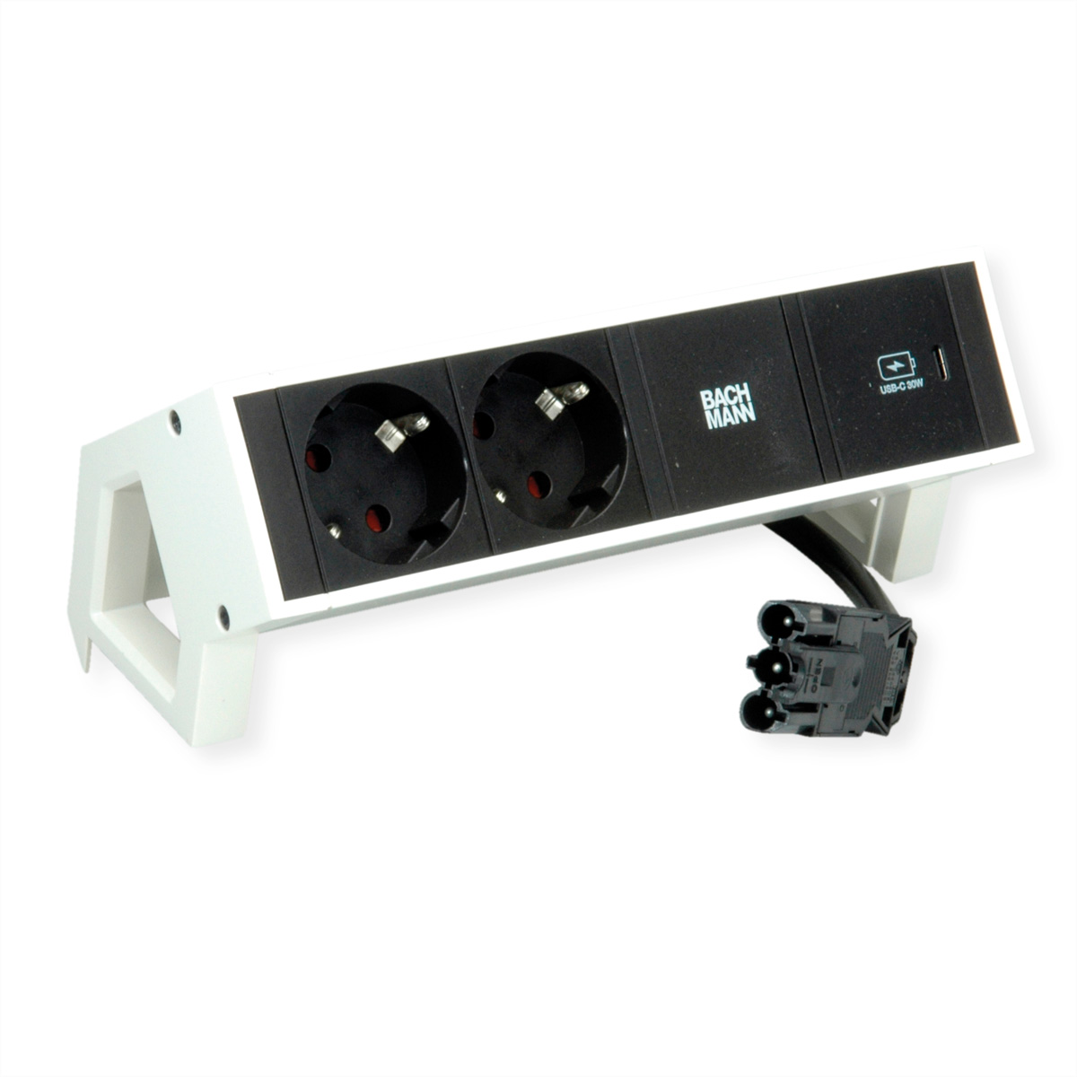 Bachmann Desk 2 - Drinnen - Typ F - Schwarz - Wei� - 2 AC-Ausg�nge - 1 St�ck(e)