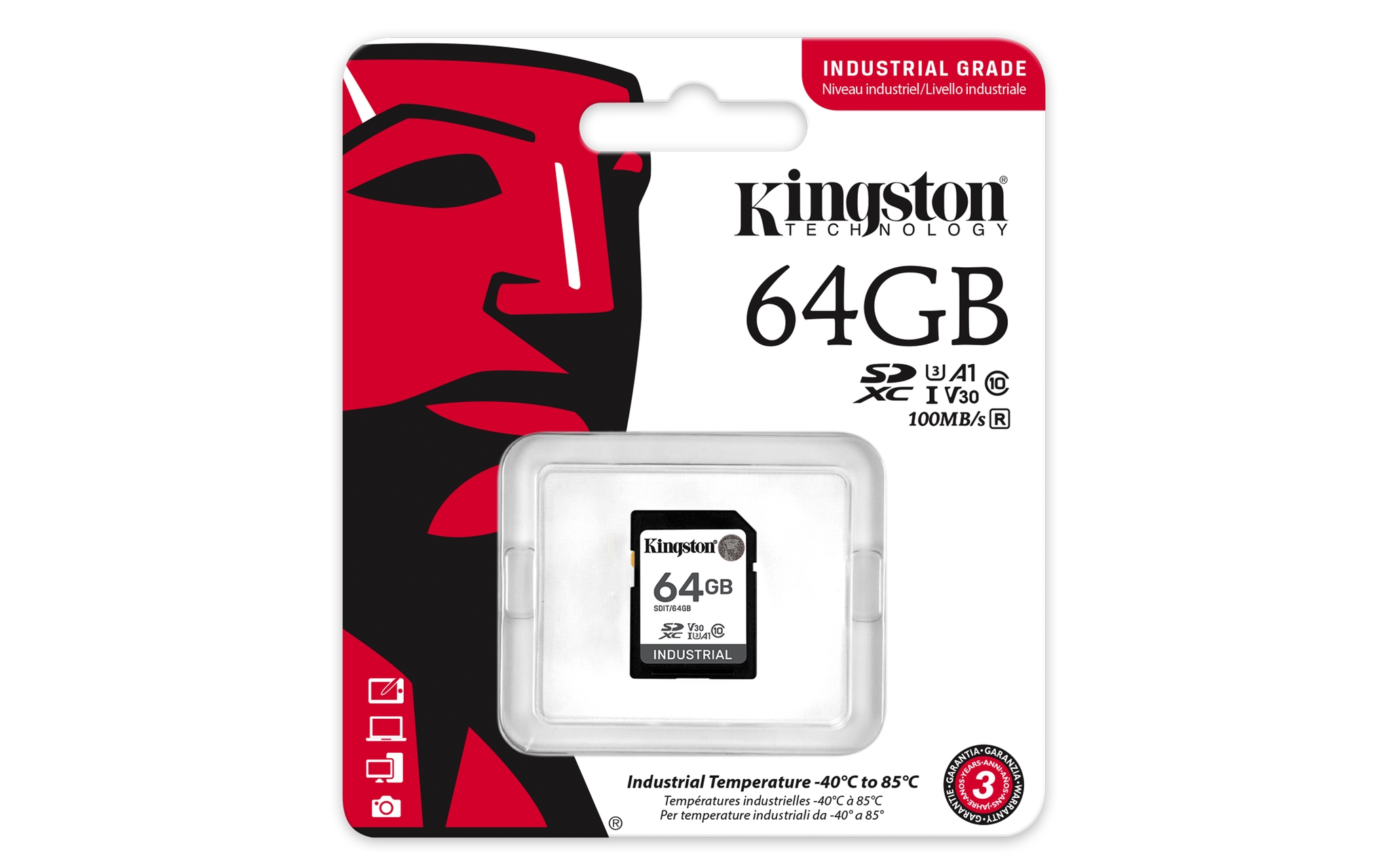 Kingston 64G SDXC Industrial pSLC - Extended Capacity SD (SDXC)