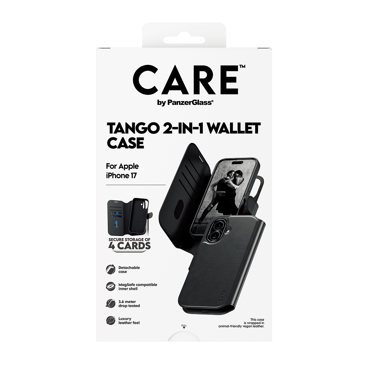 PanzerGlass CARE by � Feature Case Tango Two-in-One Walle Case w. MagSafe iPhone 17 funda para tel�fono m�vil Negro