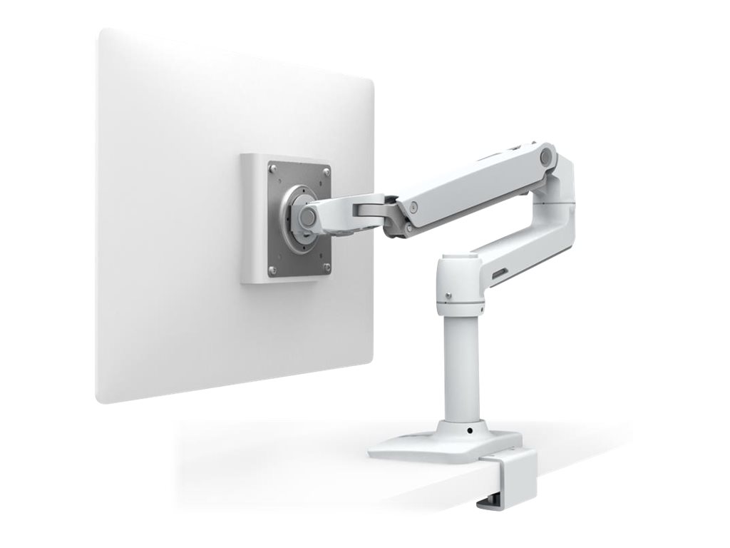 Ergotron LX Desk Arm - Befestigungskit (Stange, C-Klammer, 2 Tischplattenmontageklammern, Monitorarm) f�r LCD-Display - Aluminium, Stahl - wei� - Bildschirmgr��e: bis zu 81,3 cm (bis zu 32 Zoll)
