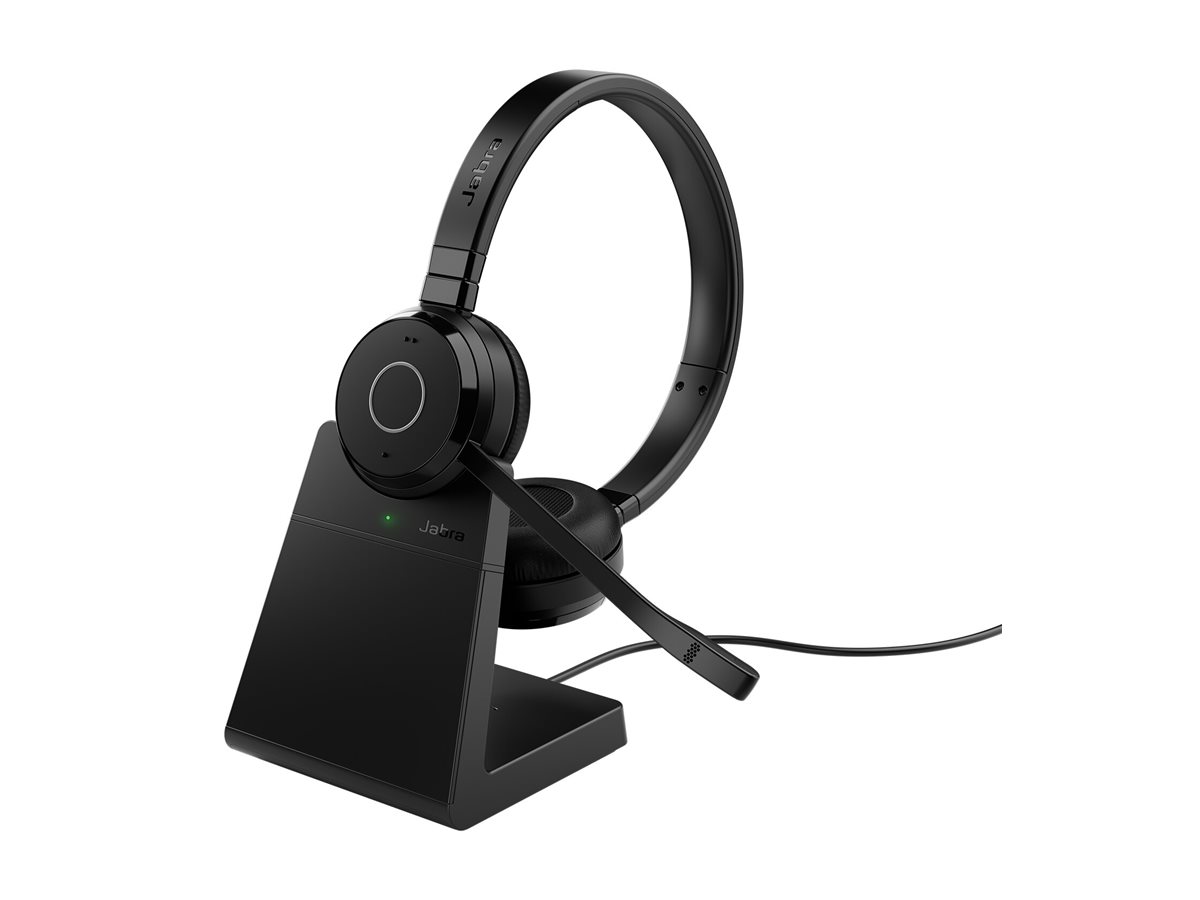Jabra Evolve 65 TE Auriculares Inalmbrico y almbrico Diadema Oficina/Centro de llamadas USB tipo A Bluetooth Base de carga Negro