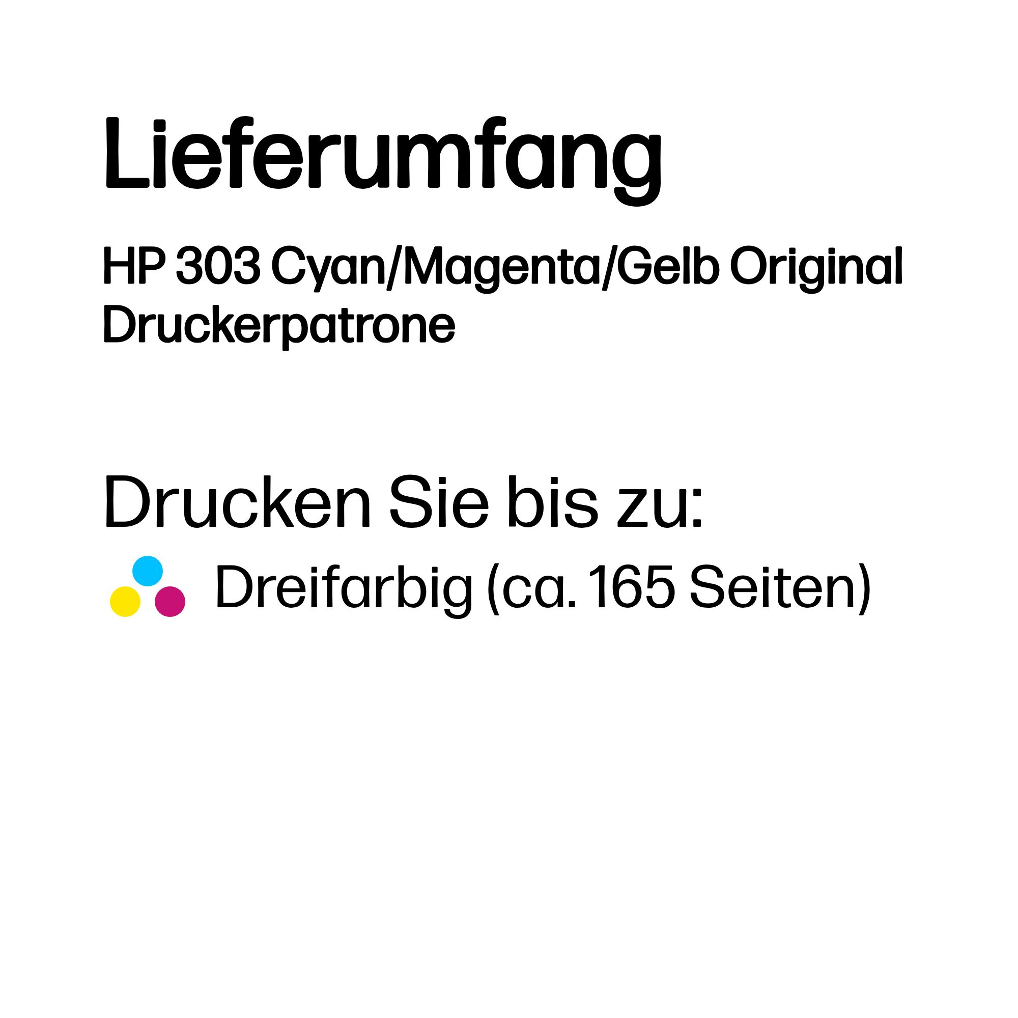 HP 303 Tri-color Original Ink Cartridge - Original - Tintenpatrone