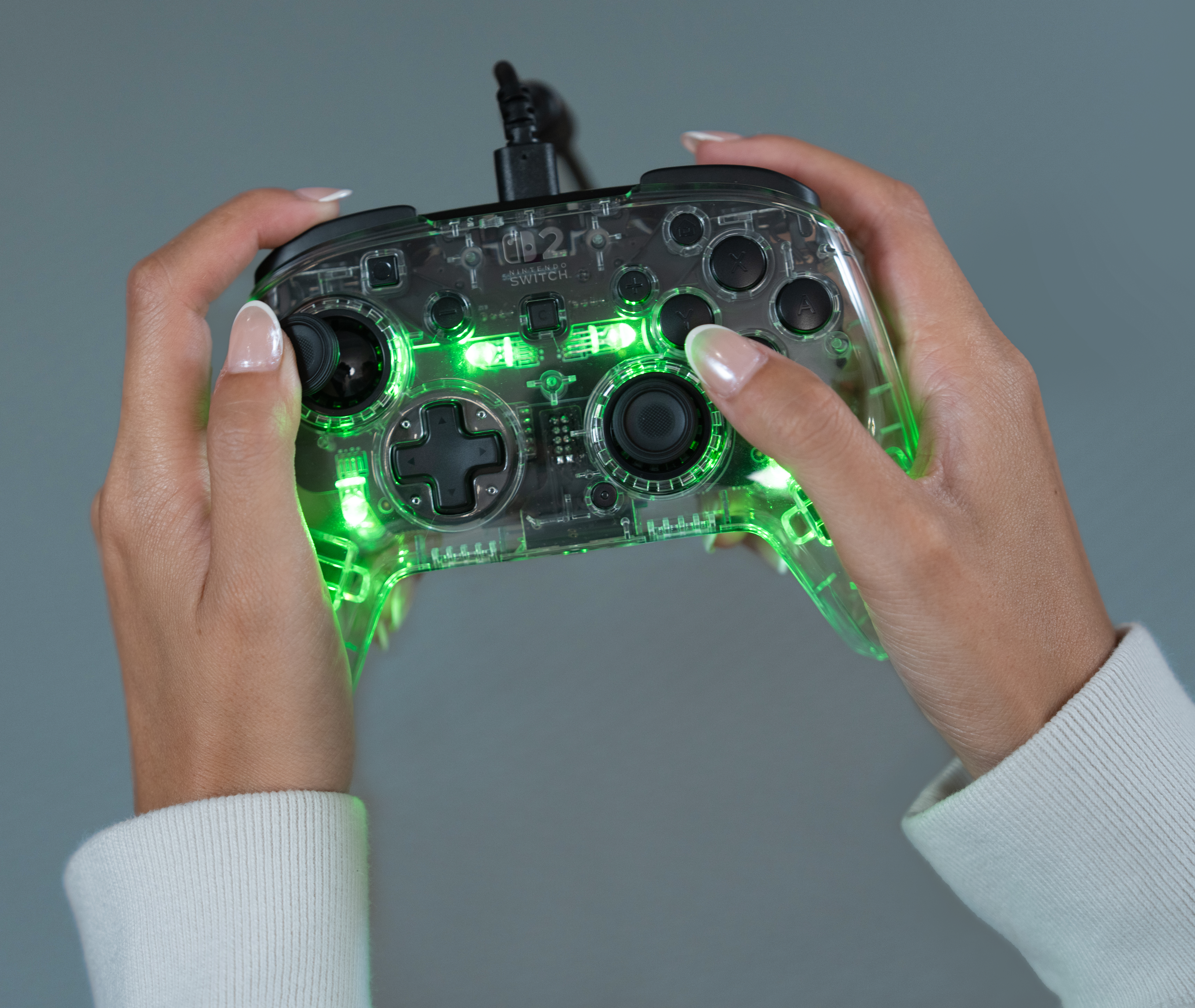 Turtle Beach Afterglow Clear Wired RGB Gaming Controller. Officially licensed Nintendo for Nintendo Switch 2