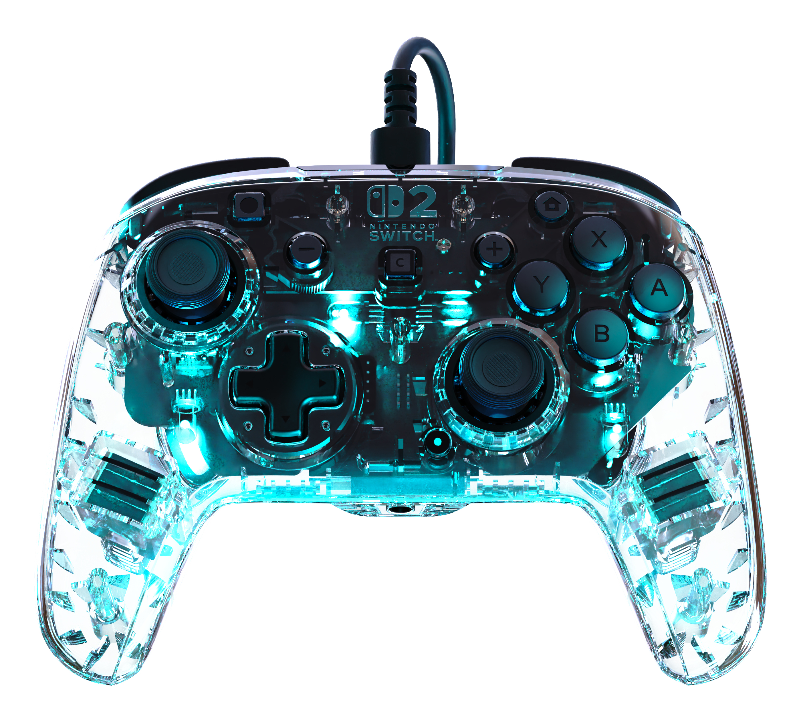 Turtle Beach Afterglow Clear Wired RGB Gaming Controller. Officially licensed Nintendo for Nintendo Switch 2