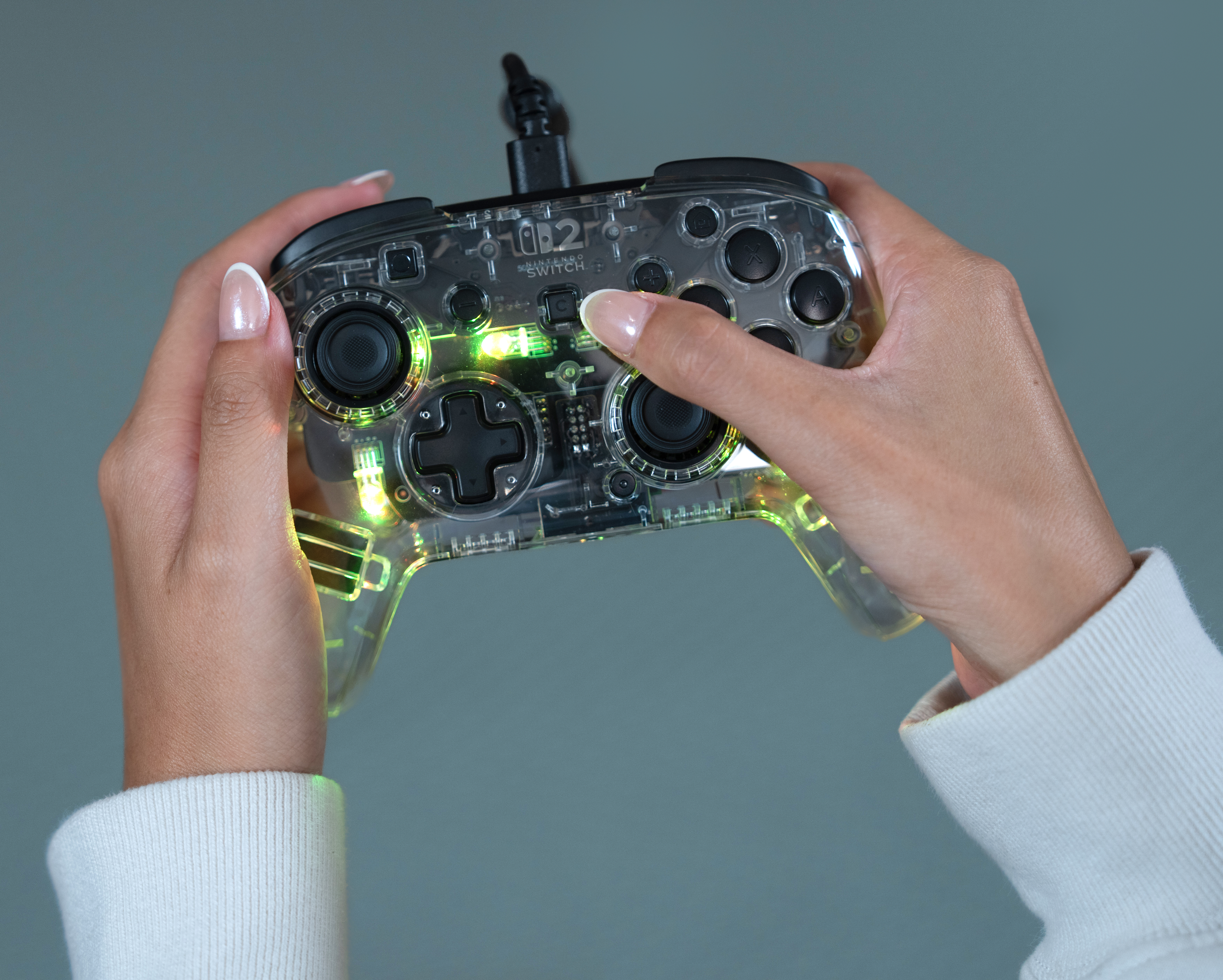 Turtle Beach Afterglow Clear Wired RGB Gaming Controller. Officially licensed Nintendo for Nintendo Switch 2