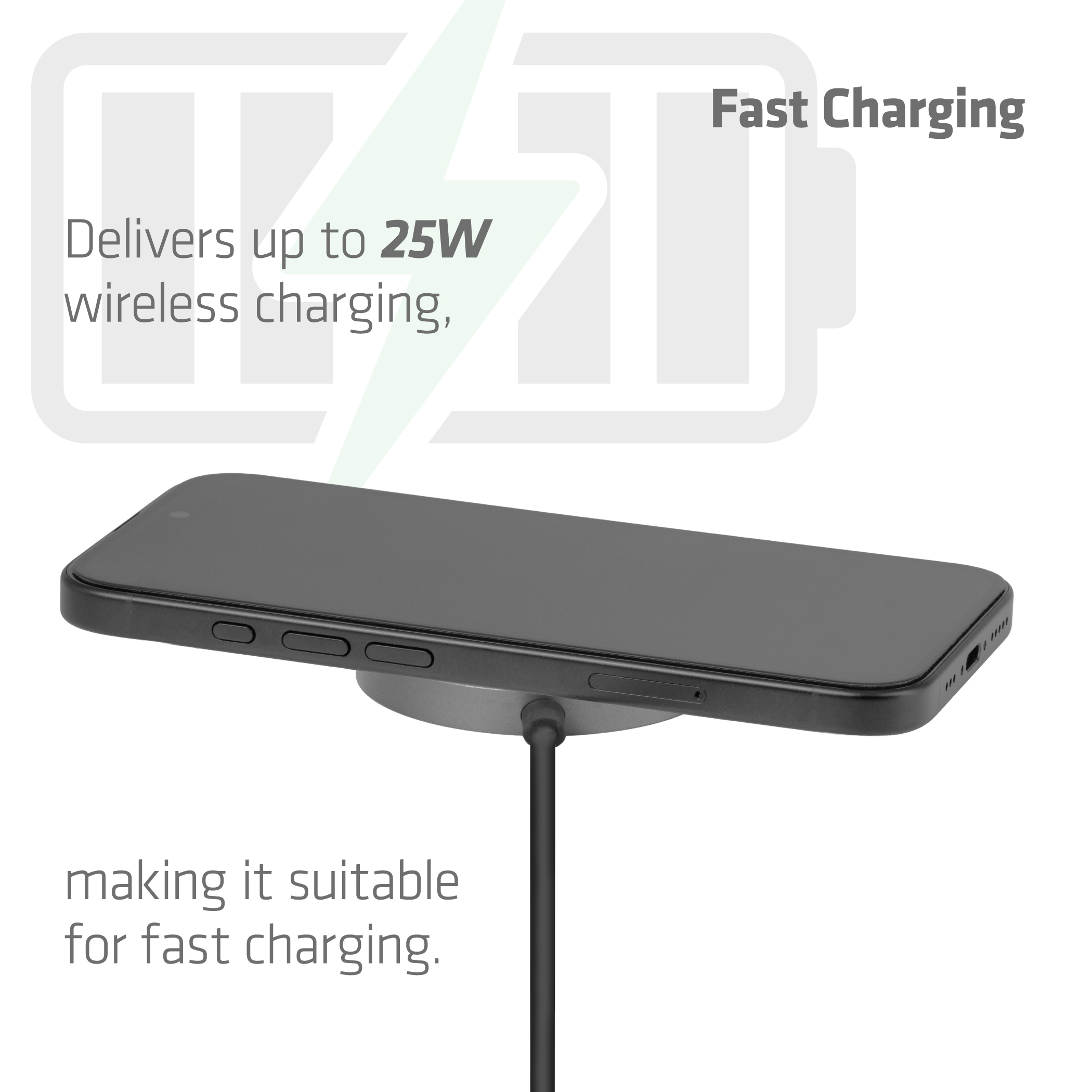 CLUB3D CAC-3027 Qi2 25W Wireless Charger Black Qi 2.2 MagSafe Compatible Magnetic Pad