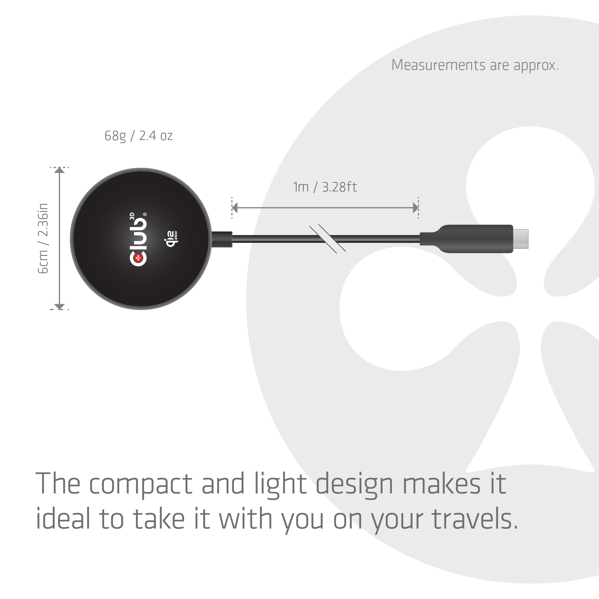 CLUB3D CAC-3027 Qi2 25W Wireless Charger Black Qi 2.2 MagSafe Compatible Magnetic Pad