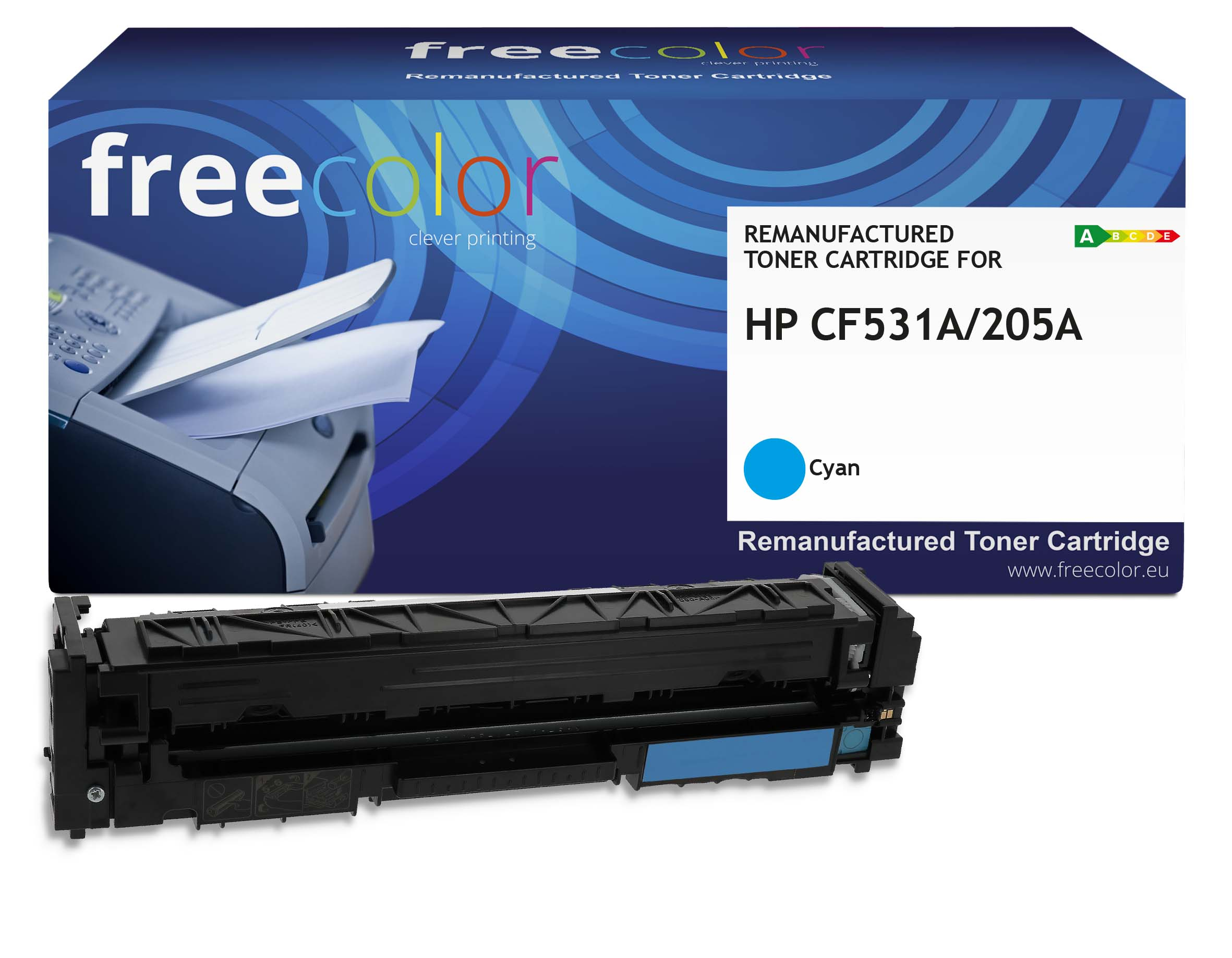 freecolor Toner HP 205A CF531A cyan remanufactured - Wiederaufbereitet - Tonereinheit
