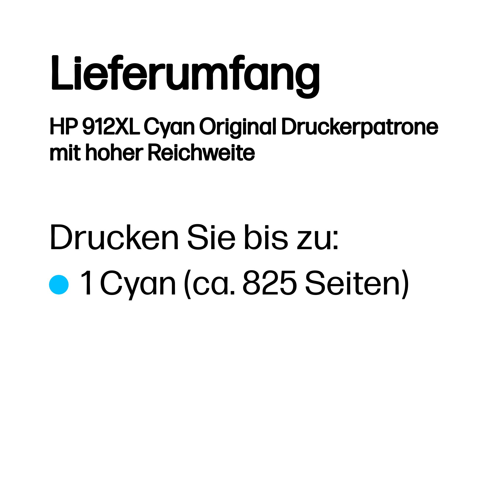 HP 912XL High Yield Cyan Original Ink Cartridge