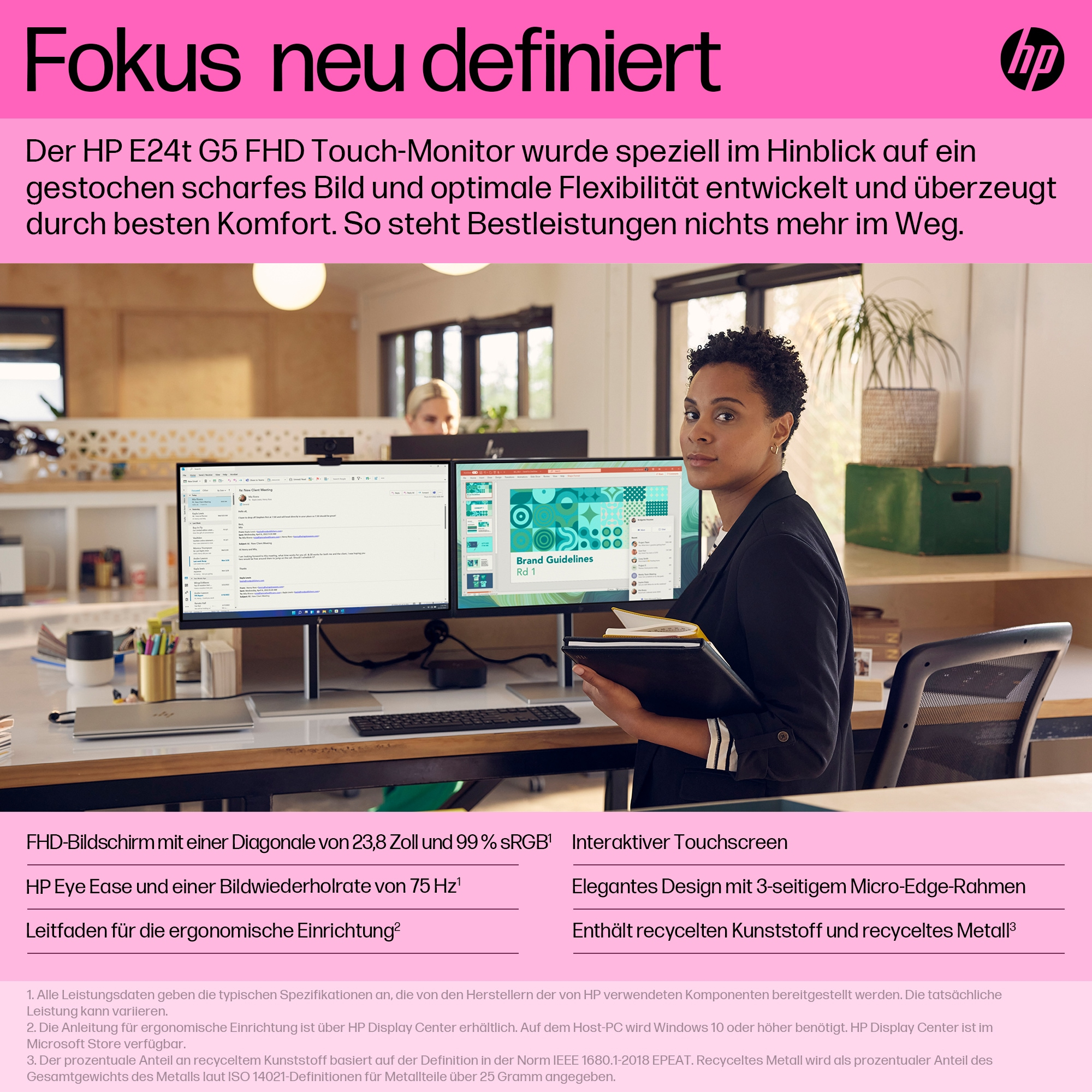 HP Monitor FHD E24t G5 con pantalla t�ctil