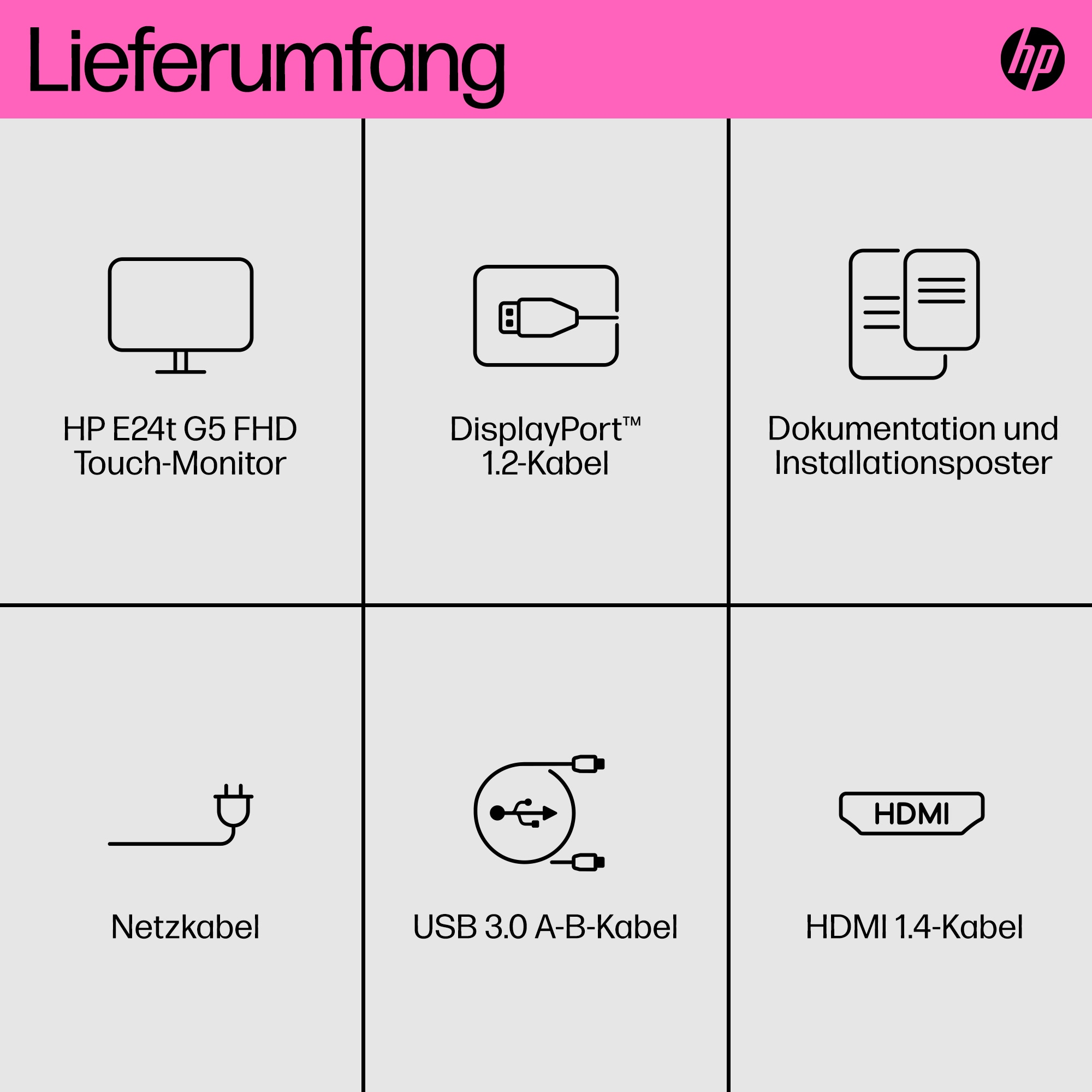 HP Monitor FHD E24t G5 con pantalla t�ctil