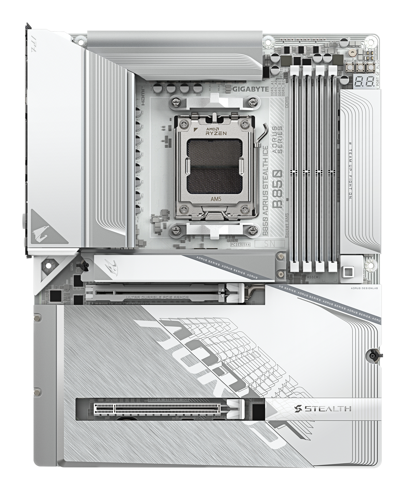 Gigabyte B850 AORUS STEALTH ICE B850 AM5 ATX DDR5 - Mainboard - AMD Sockel AM5 (Ryzen Zen4)