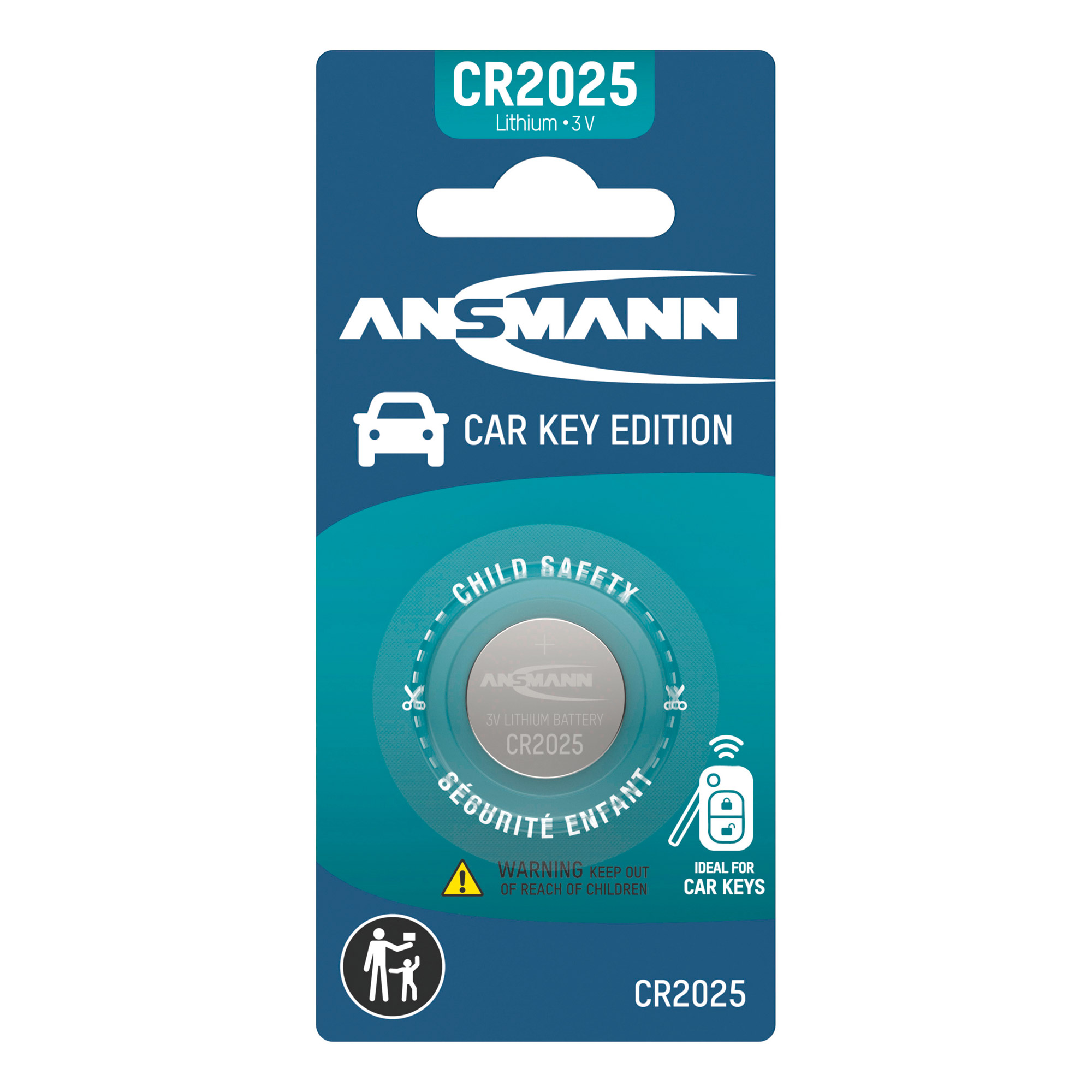 Ansmann 1516-0263 CR2025 Autoschl�ssel Car key Lithium Knopfzelle 1er Blister