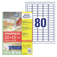 Avery Zweckform L4732REV-65 Universal-Etiketten 35.6 x 16.9 mm Papier Wei 65 Blatt Wiederablsbar