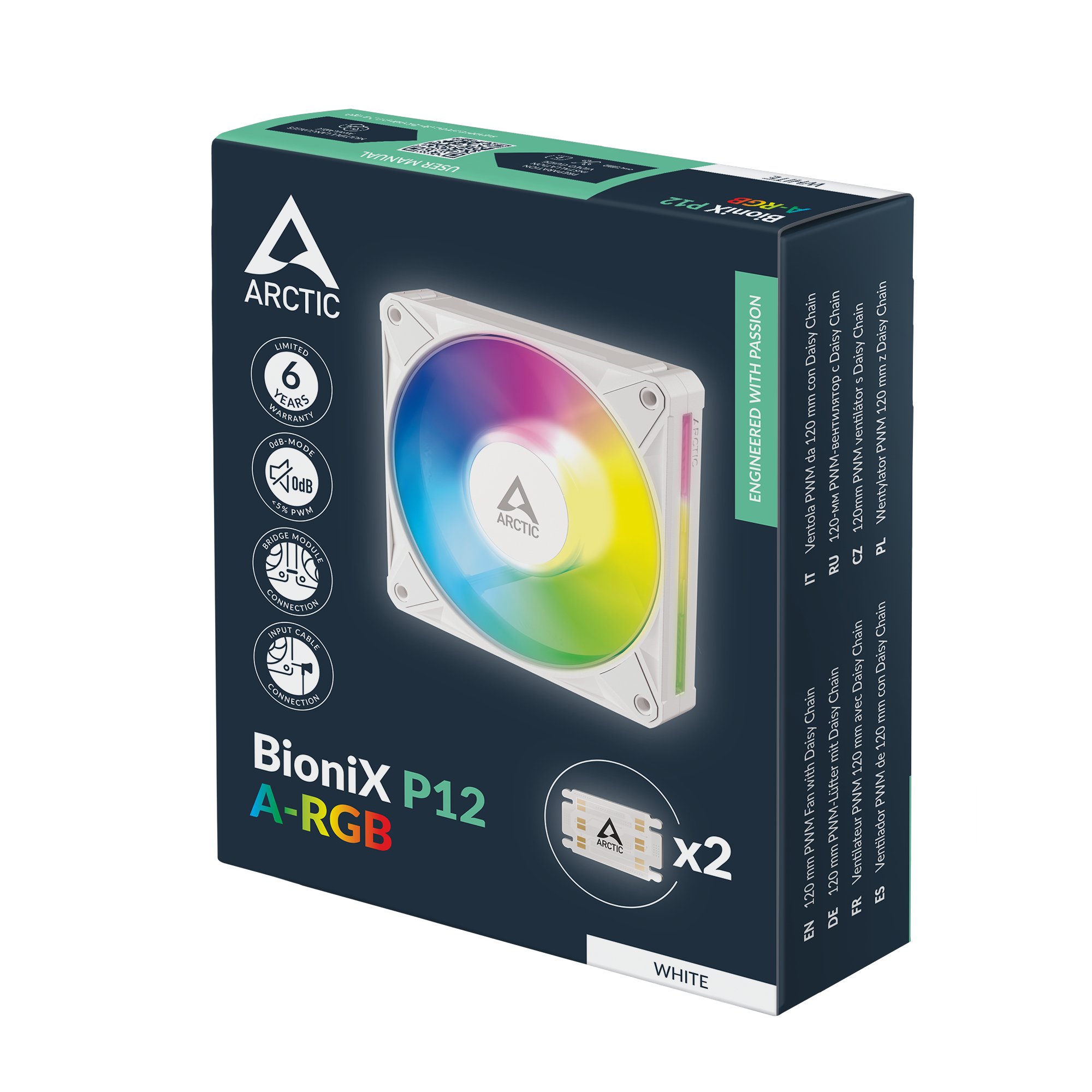 Arctic BioniX P12 A-RGB white retail