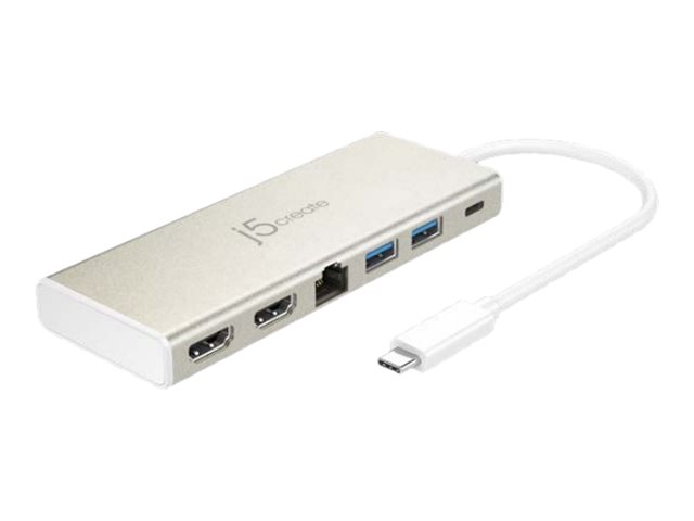 j5create JCD381-N USB Type-C Dual HDMI Mini Dock-Ethernet/ USB 3.1 HUB / PD2.0