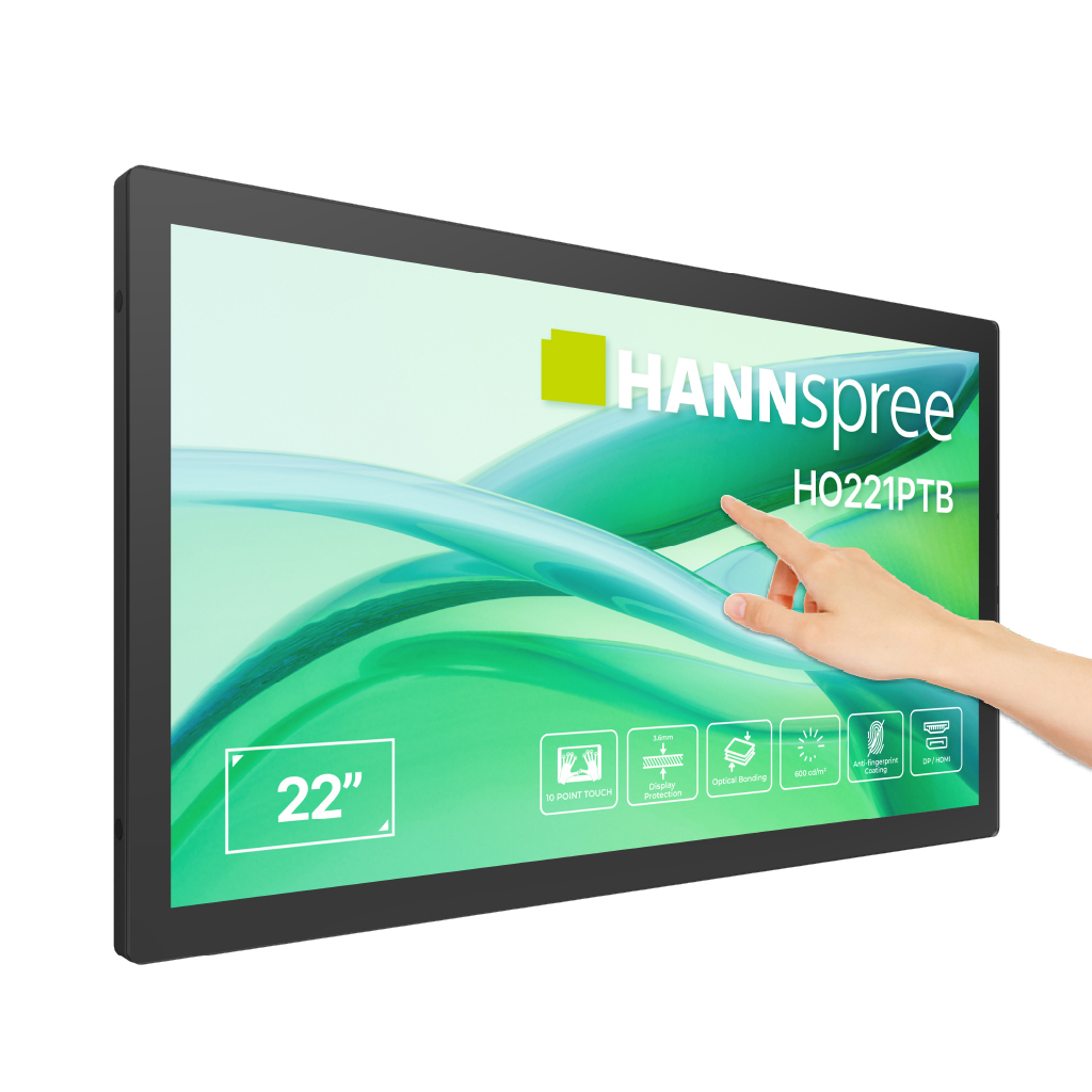 Hannspree HO221PTB pantalla de se�alizaci�n Pantalla plana para se�alizaci�n digital 54,5 cm (21.4) LCD 600 cd / m� Full HD Negro Pantalla t�ctil