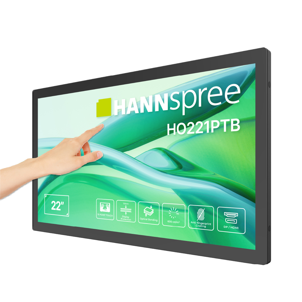 Hannspree HO221PTB pantalla de se�alizaci�n Pantalla plana para se�alizaci�n digital 54,5 cm (21.4) LCD 600 cd / m� Full HD Negro Pantalla t�ctil