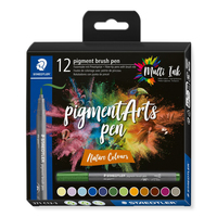 STAEDTLER MultiInk Pigment Arts brush pen 12er-Set Nature retail