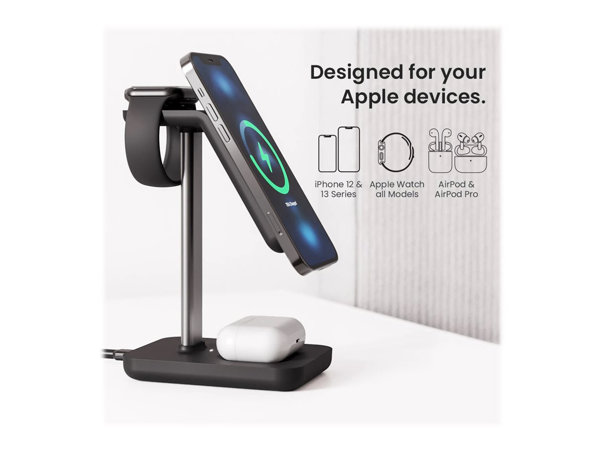 ALOGIC JMS31SBK mobile device charger Smartwatch, Headset, Smartphone Black Wireless charging Indoor