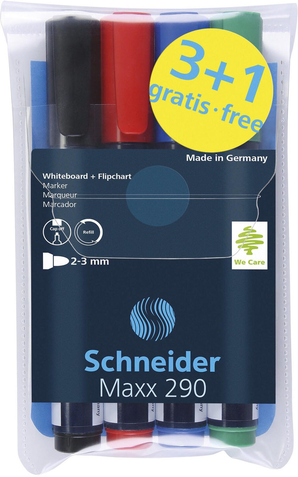 Schneider Schreibger�te 4 Schneider Maxx 290 Whiteboard- und Flipchart-Marker farbsortiert 2.0 - 5.0