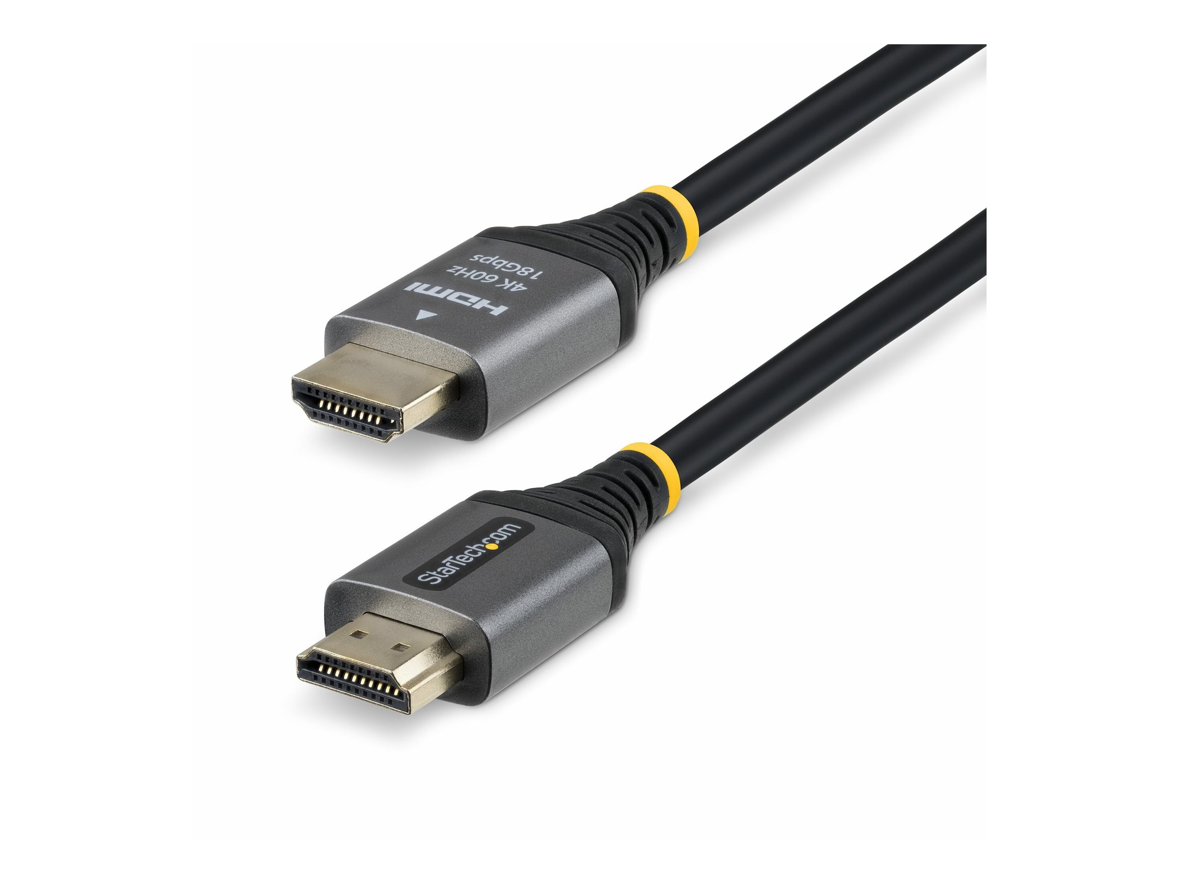 StarTech.com Cavo HDMI High Speed Premium Certificato da 1,5 m, HDMI 2.0, 4K 60Hz / 1440p 144Hz, con HDR10 e ARC, Larghezza di banda 18 Gbps, Per monitor/TV/display, Rivestimento TPE Flessibile