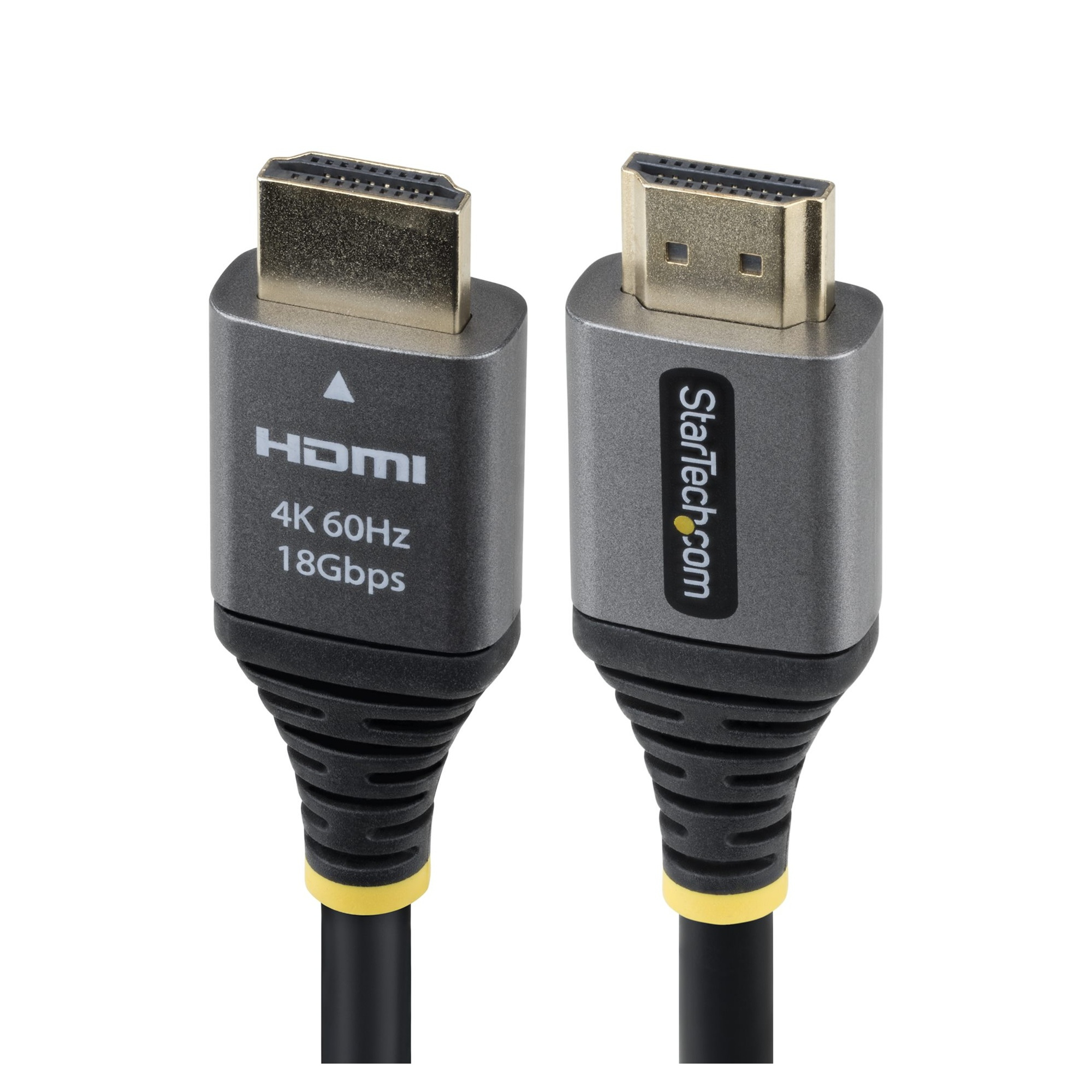 StarTech.com Cavo HDMI High Speed Premium Certificato da 1,5 m, HDMI 2.0, 4K 60Hz / 1440p 144Hz, con HDR10 e ARC, Larghezza di banda 18 Gbps, Per monitor/TV/display, Rivestimento TPE Flessibile