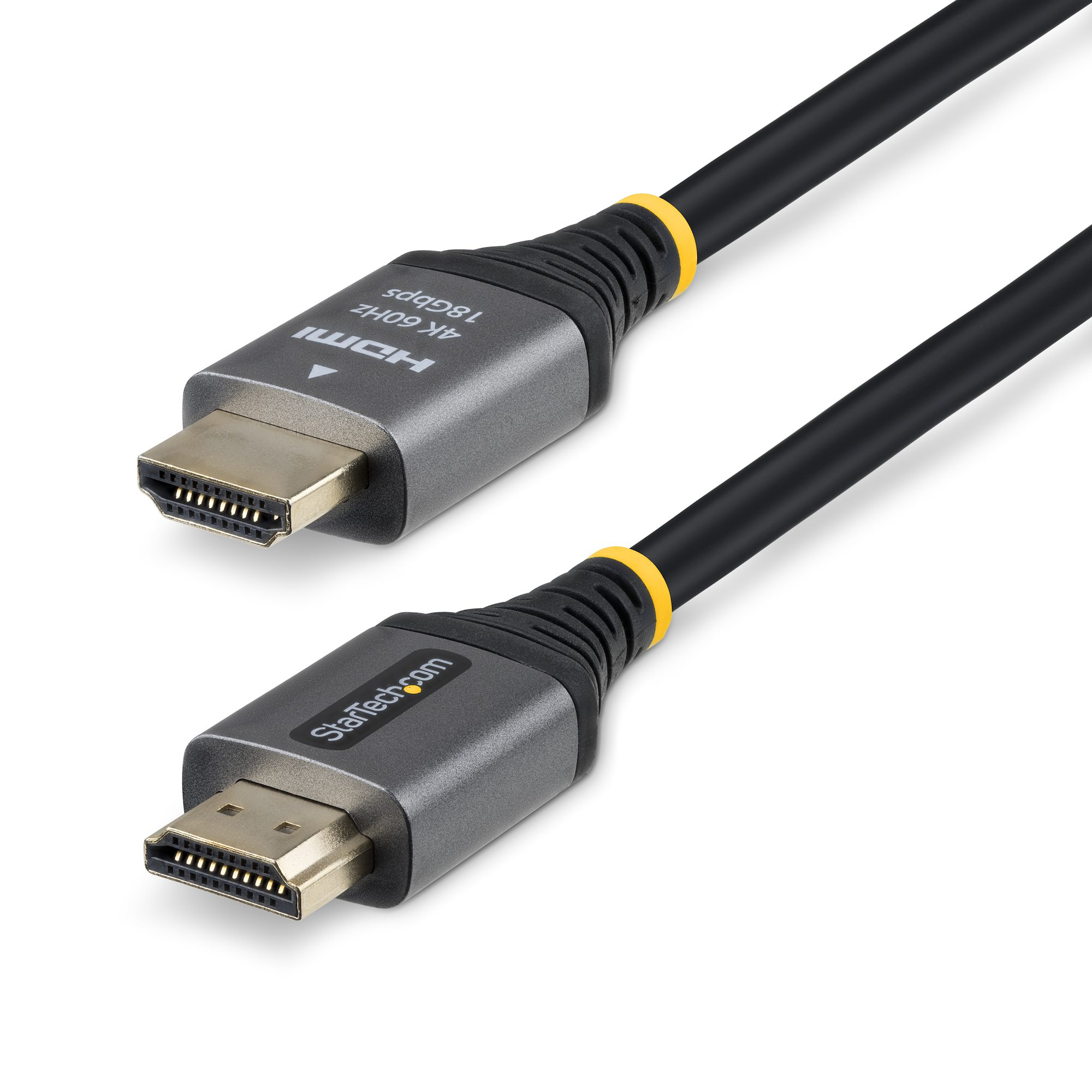 StarTech.com Cavo HDMI High Speed Premium Certificato da 1,5 m, HDMI 2.0, 4K 60Hz / 1440p 144Hz, con HDR10 e ARC, Larghezza di banda 18 Gbps, Per monitor/TV/display, Rivestimento TPE Flessibile