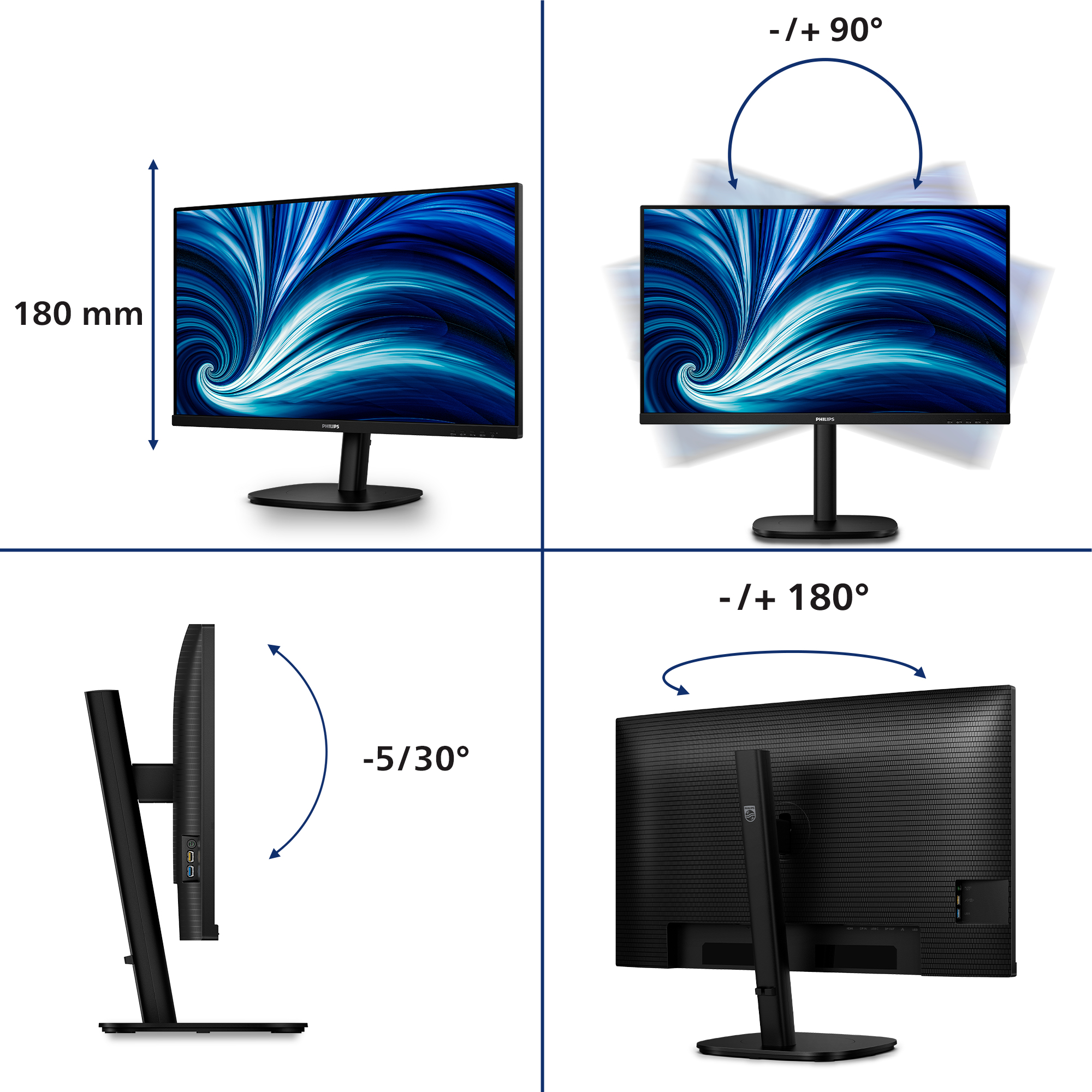 Philips 32B2U3601 - 3000 Series - LED-Monitor - 81.3 cm (32)