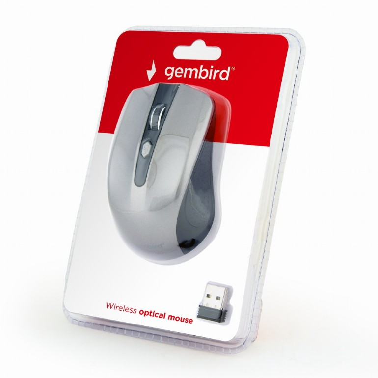 Gembird MUSW-4B-04-BG - Maus - optisch - 4 Tasten - kabellos - 2.4 GHz - kabelloser Empf�nger (USB)