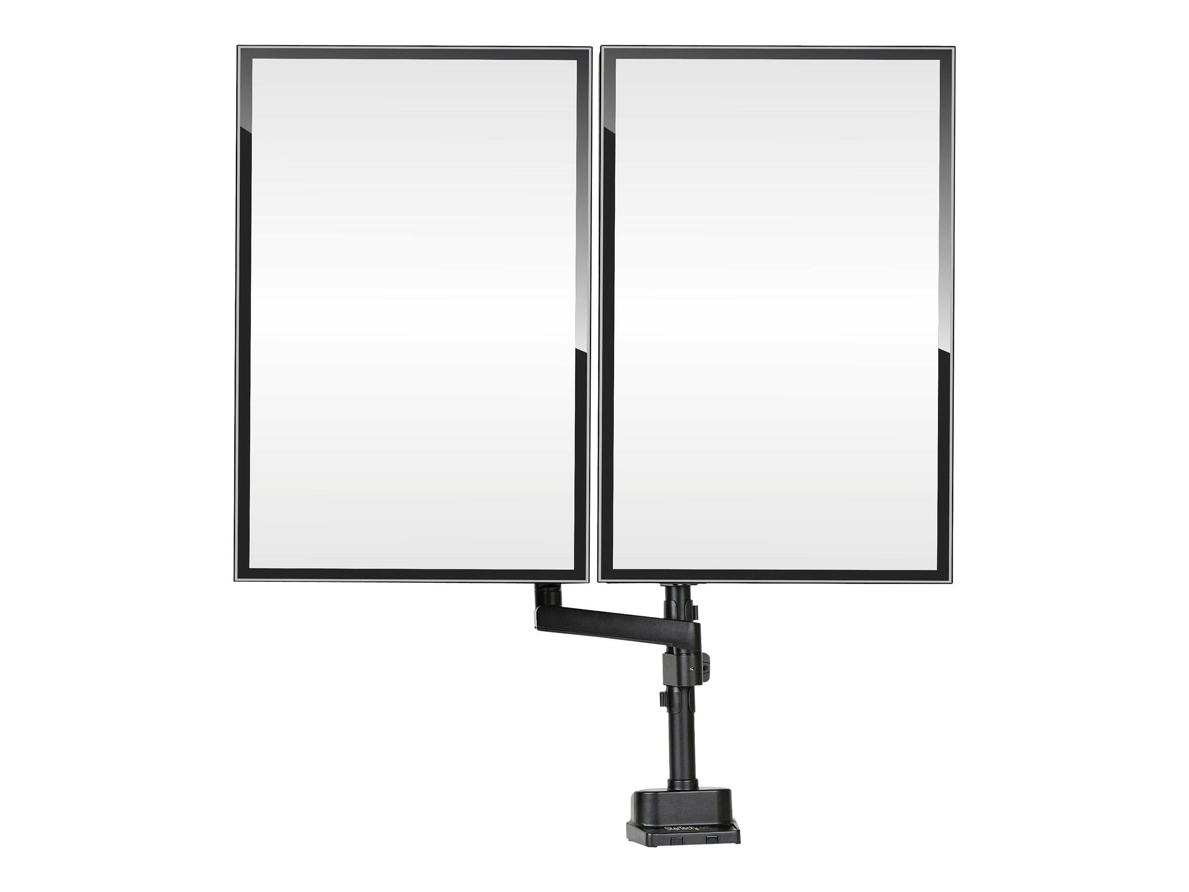 StarTech.com Brazo de Soporte para Dos Monitores - Base Soporte de Movimiento Articulado y Altura Ajustable para 2 Monitores VESA de hasta 32 Pulgadas 8kg - Grommet o Mordaza