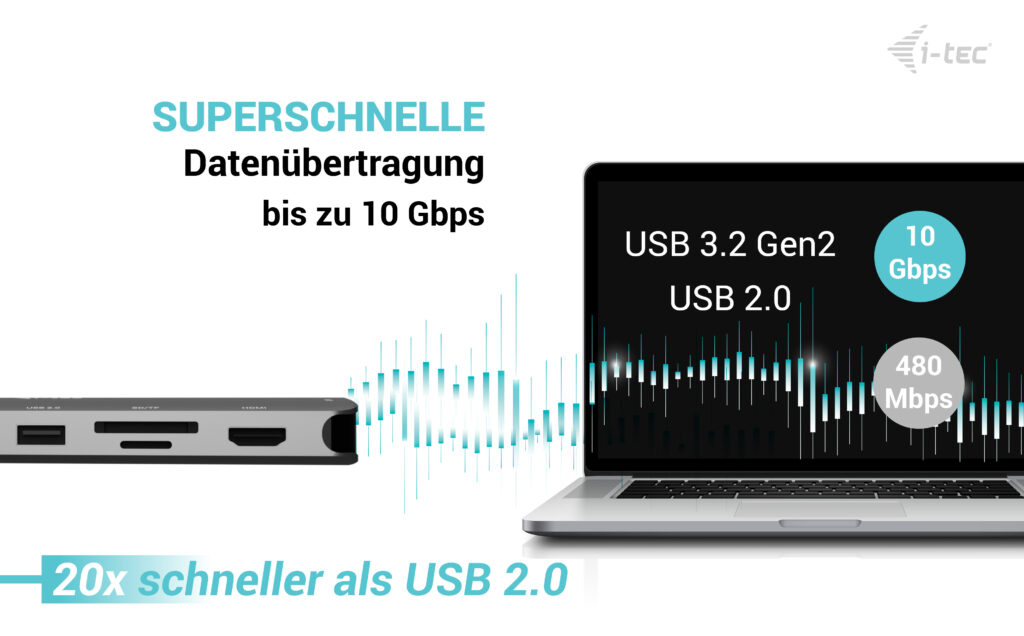 i-tec Metal USB-C Nano 3x Display Dock, 2x HDMI 1x USB-C video + Power Delivery 140W
