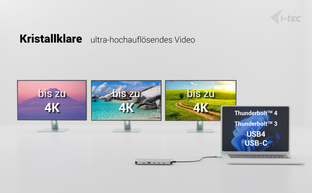 i-tec Metal USB-C Nano 3x Display Dock, 2x HDMI 1x USB-C video + Power Delivery 140W