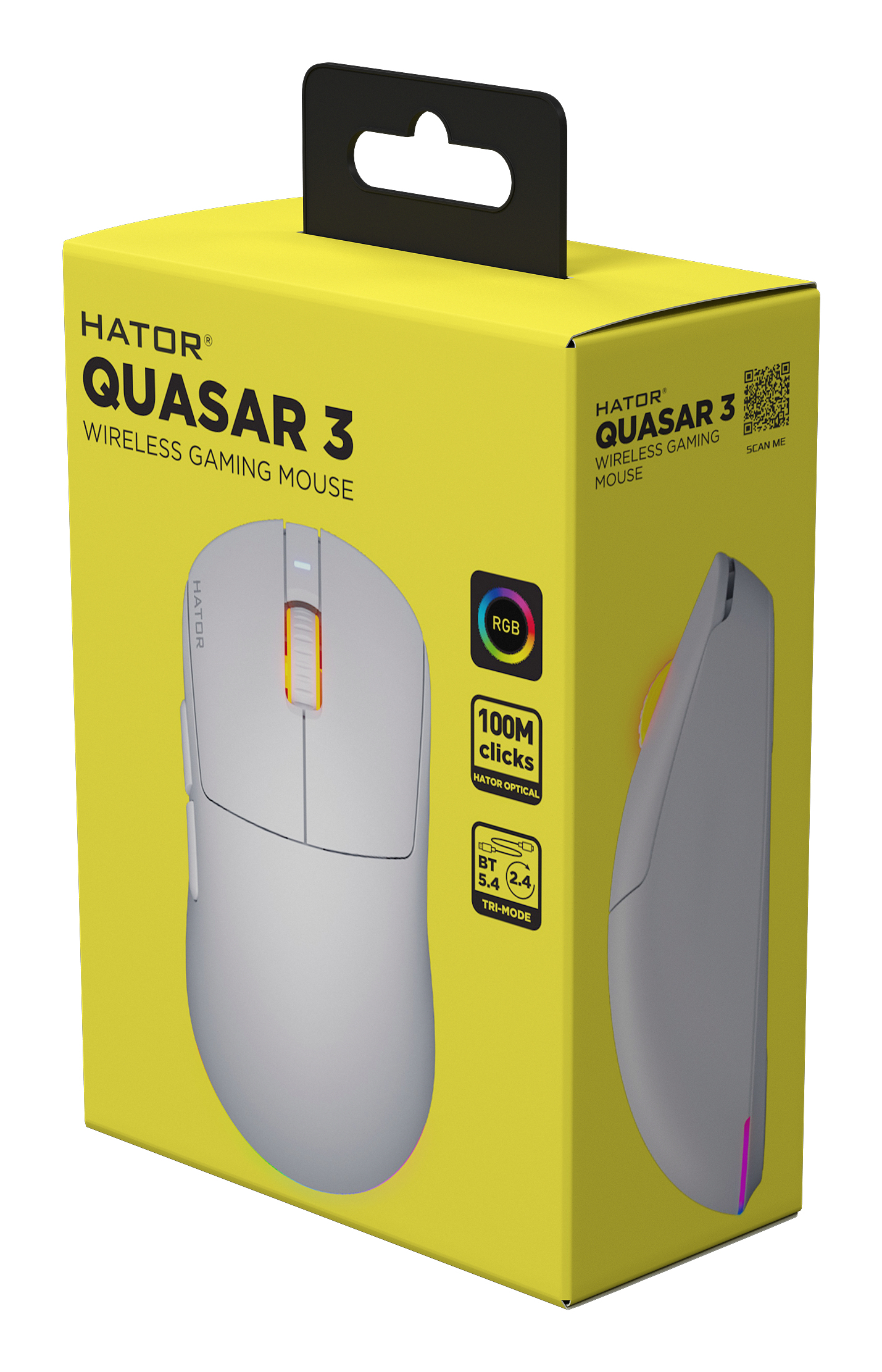 HATOR Quasar 3 Wireless mouse Gaming Ambidestro RF Wireless + Bluetooth + USB Type-A Ottico 12000 DPI