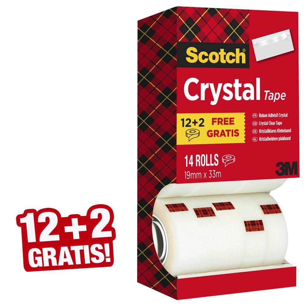 3M Klebeband Crystal 1.9 cm x 33 m 14 Rollen