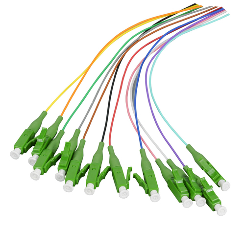 EFB Elektronik Faserpigtail LC-APC 9/125 OS2, 12-farbiger Satz, 2m