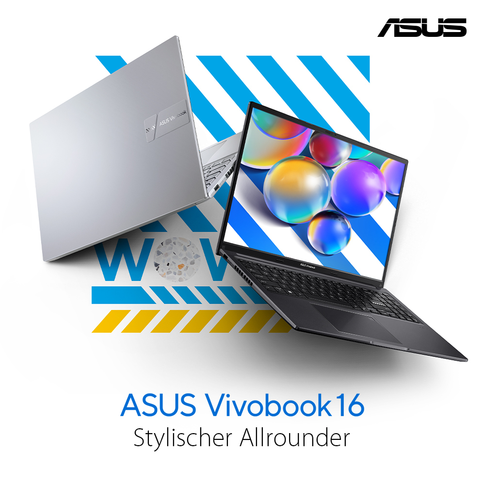 ASUS Vivobook 16 X1605VA-MB2291W Intel Core 7 150U Laptop 40.6 cm (16) WUXGA 16 GB DDR4-SDRAM 1 TB SSD Wi-Fi 6 (802.11ax) Windows 11 Home German Silver