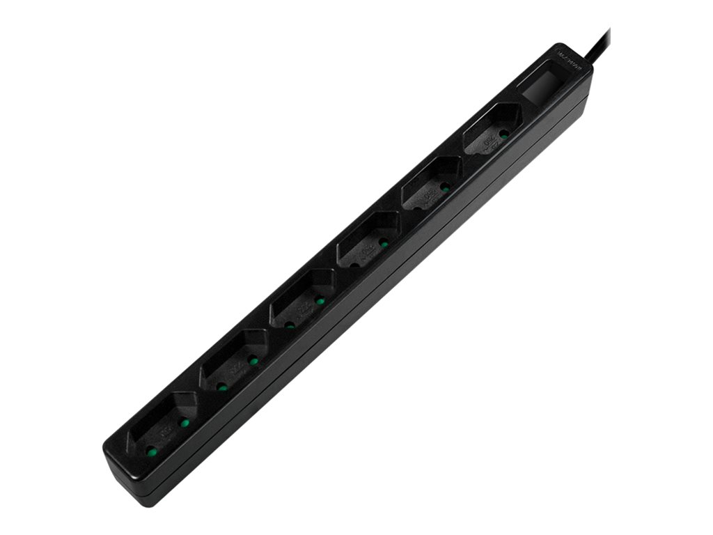 LogiLink Slim - Steckdosenleiste - Wechselstrom 250 V - 3400 Watt - Ausgangsanschl�sse: 6 (6 x Eurostecker)